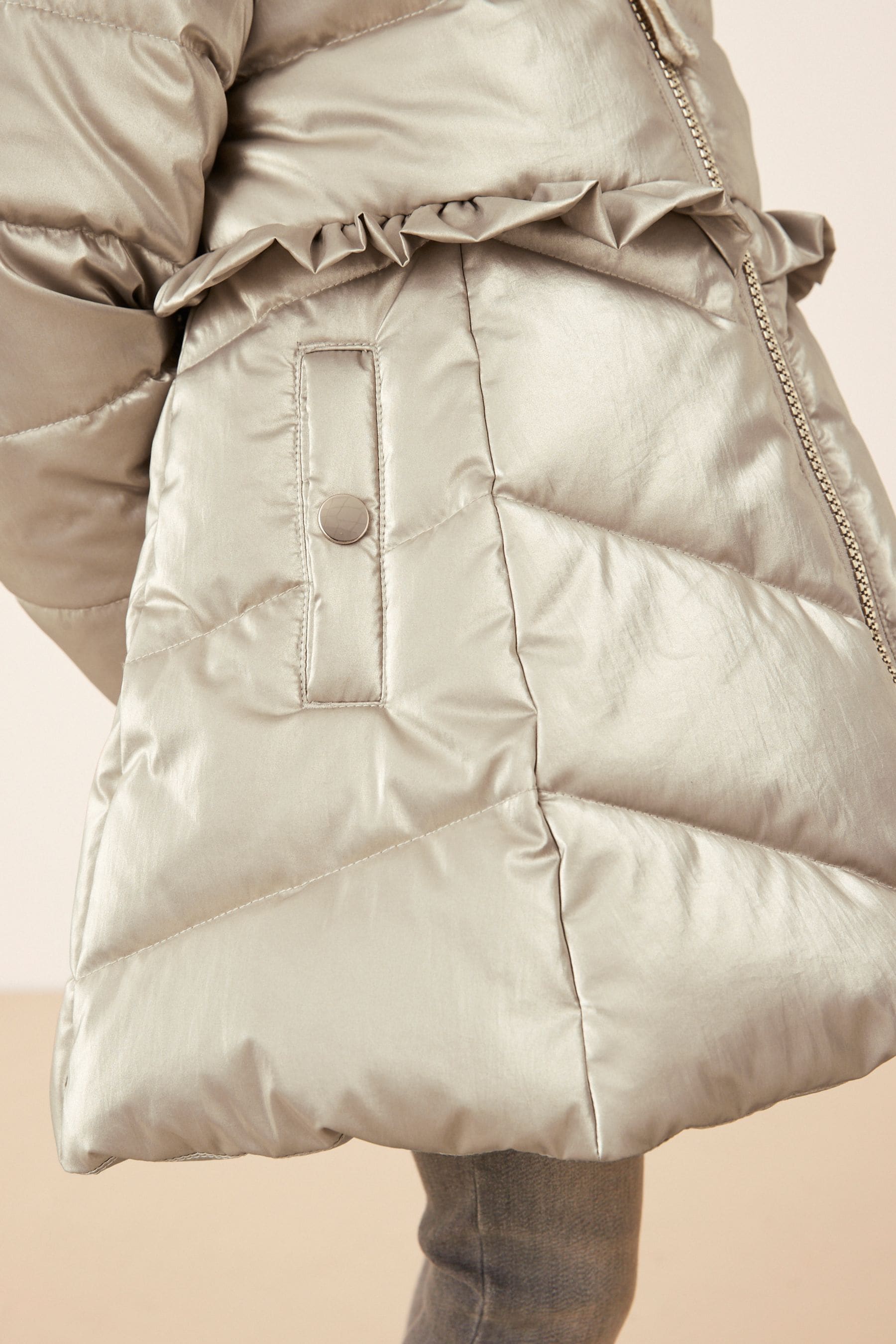 Buy Shower Resistant Metallic Skirted Padded Coat (3mths7yrs) from