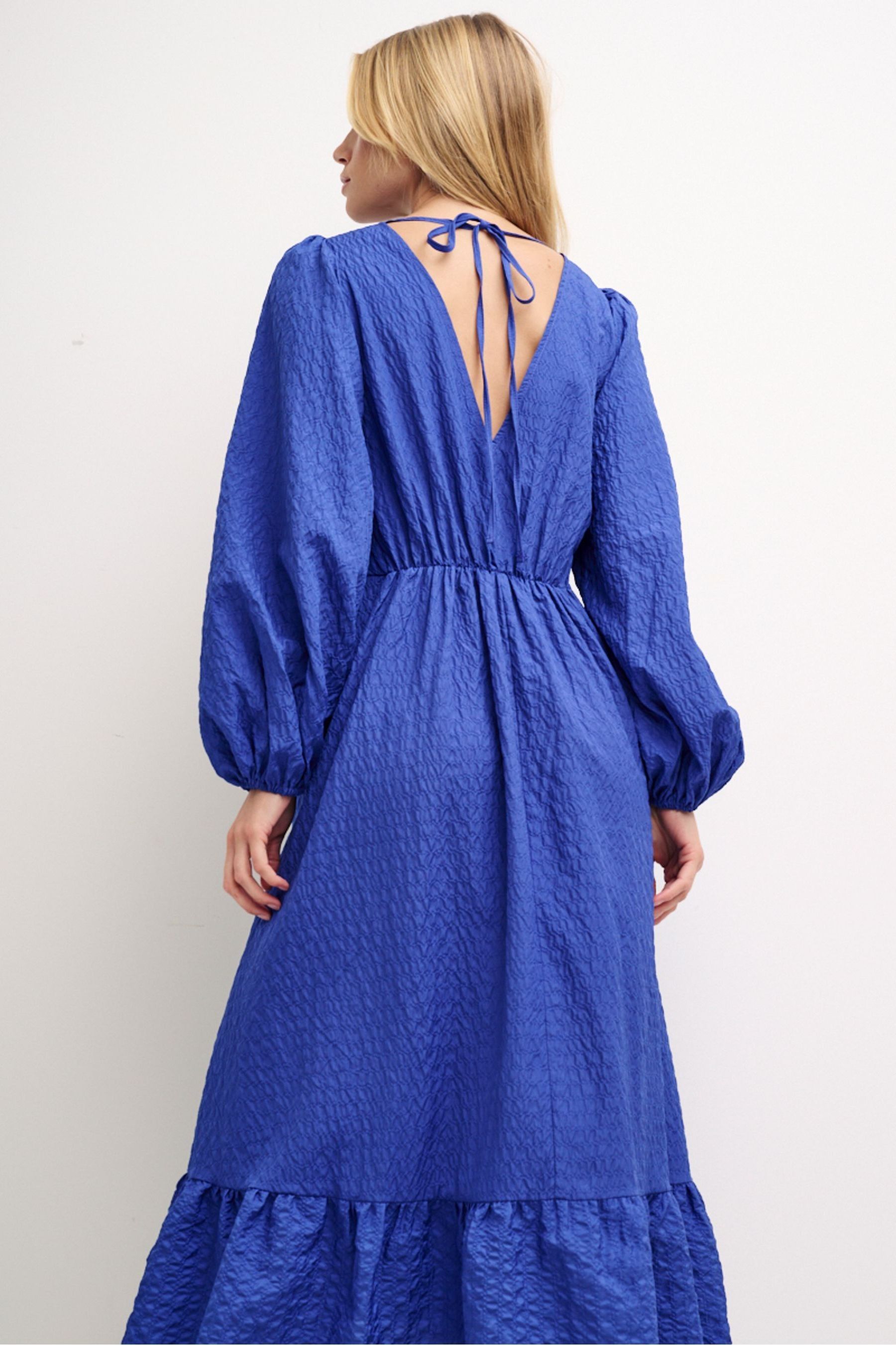 Buy Nobody's Child Blue Ammie Long Sleeve Midi Dress from the Next UK