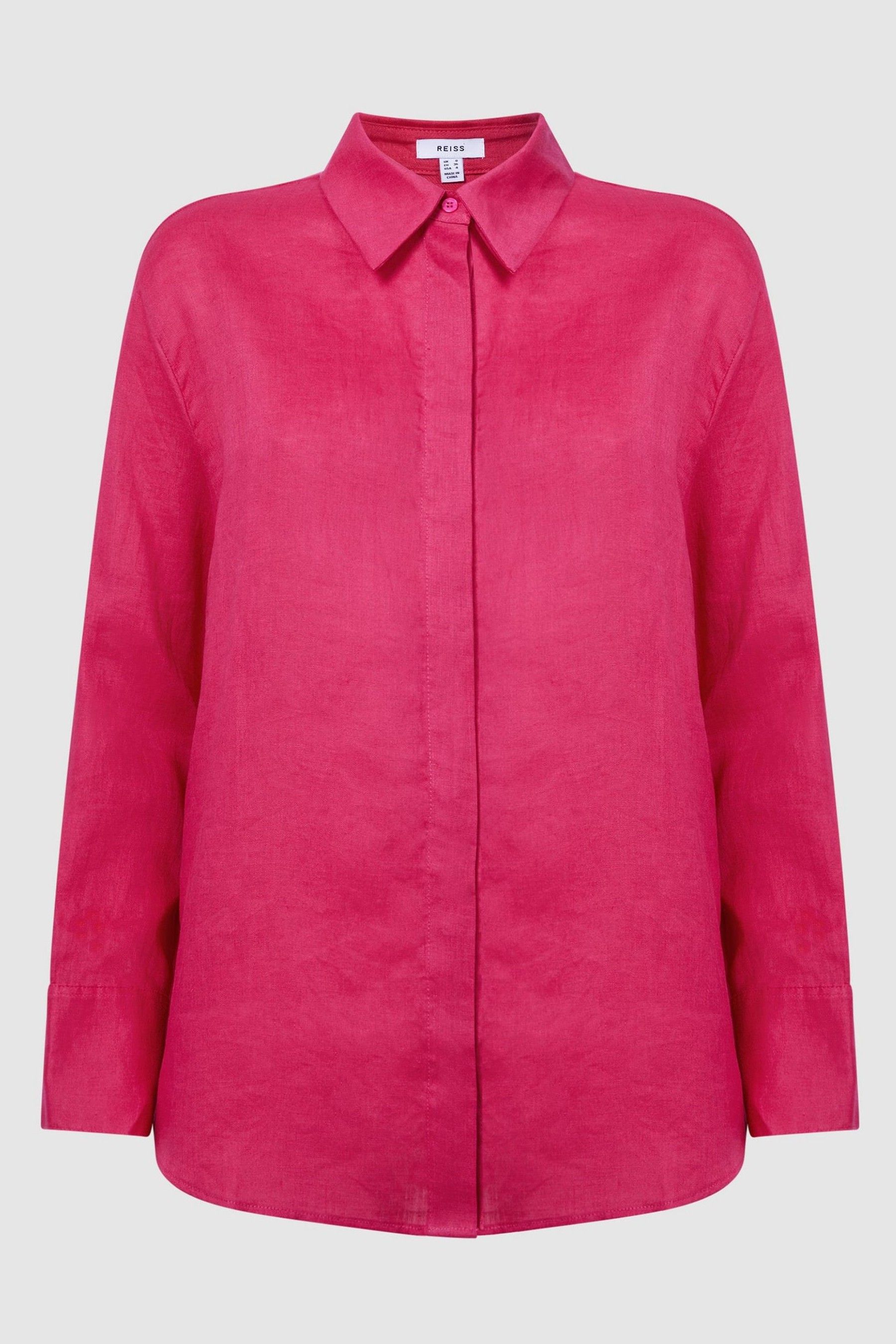 Buy Reiss Fuschia Cammie Oversized Linen Shirt from the Next UK online shop