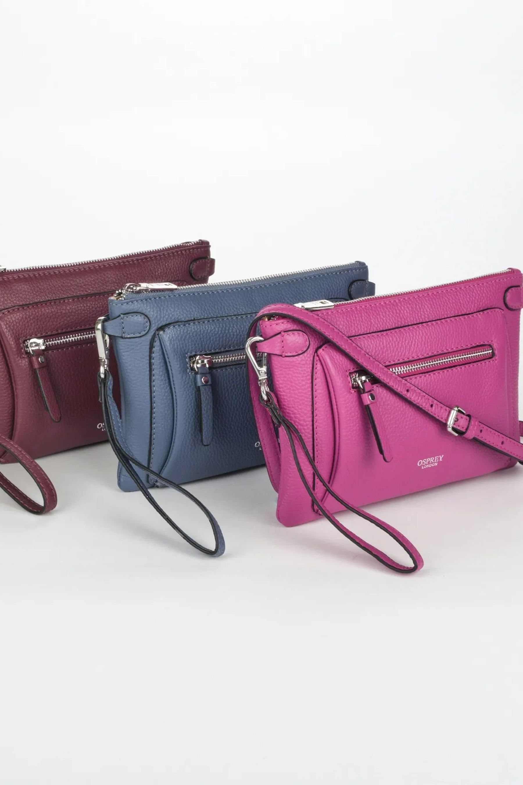 Buy Osprey London Ruby Leather CrossBody Clutch Bag from the Next UK