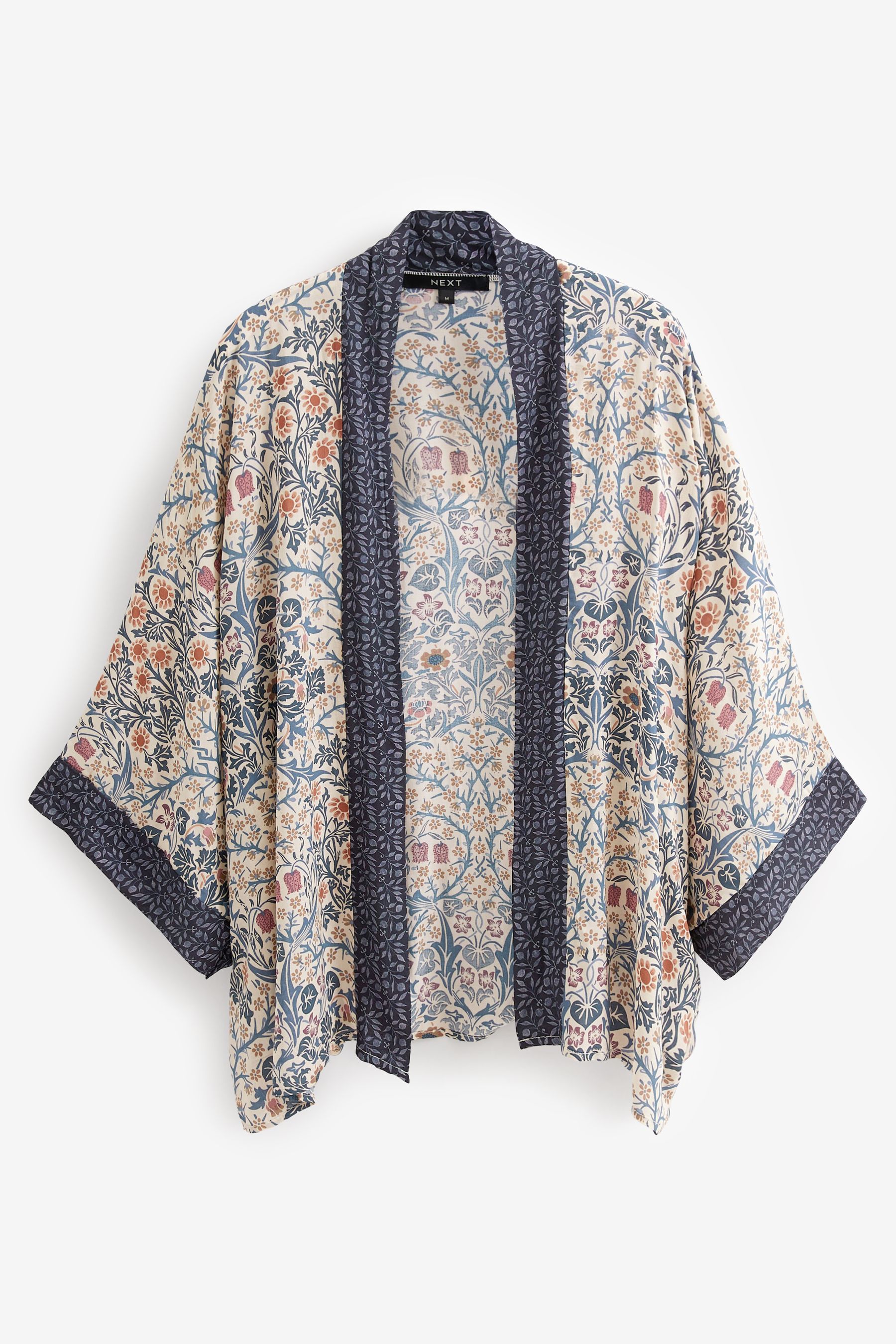 Buy Morris & Co. Blackthorn Navy Oatmeal Floral Kimono from the Next UK ...