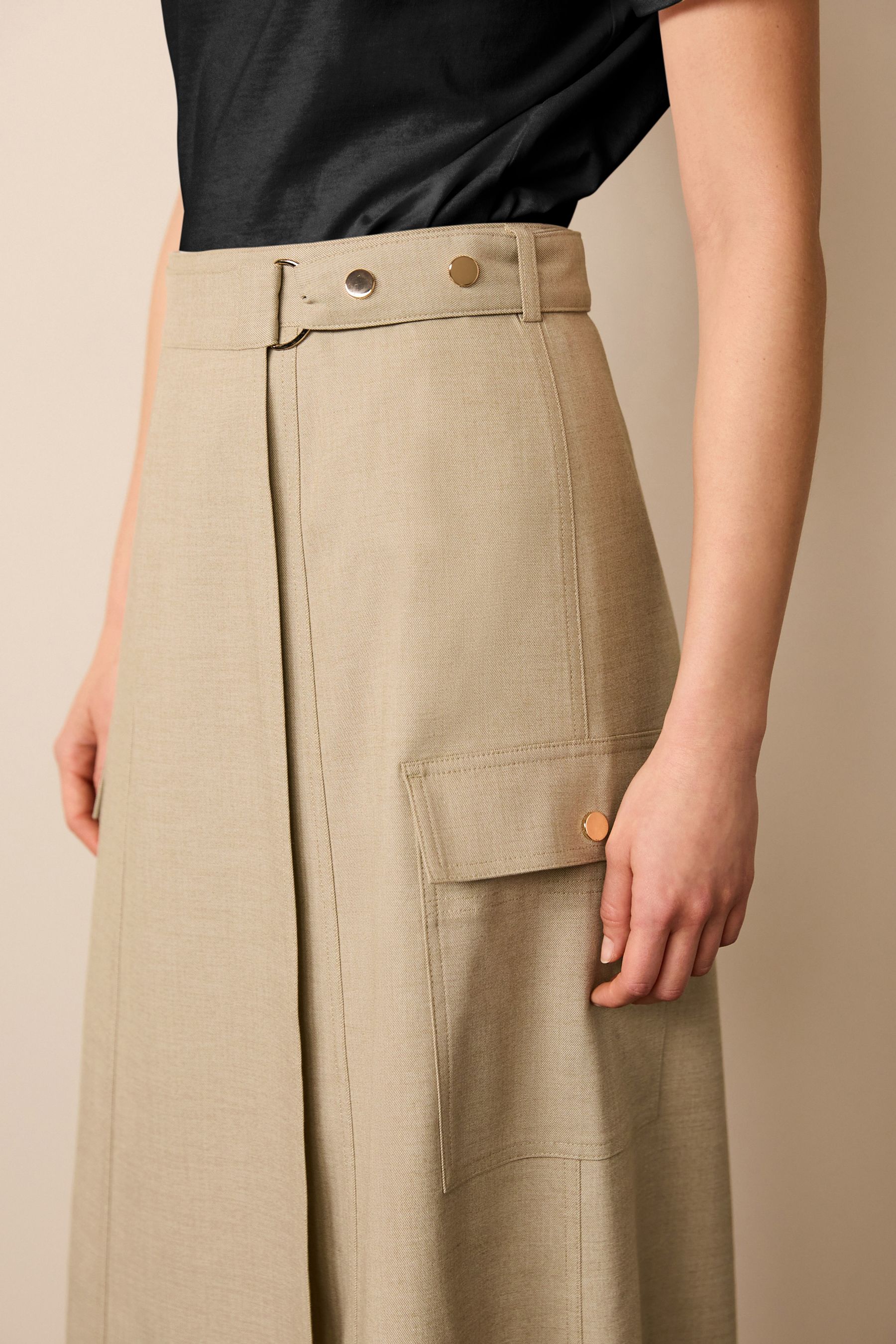 Buy Tailored Utility Detail Midi Skirt from Next Ireland