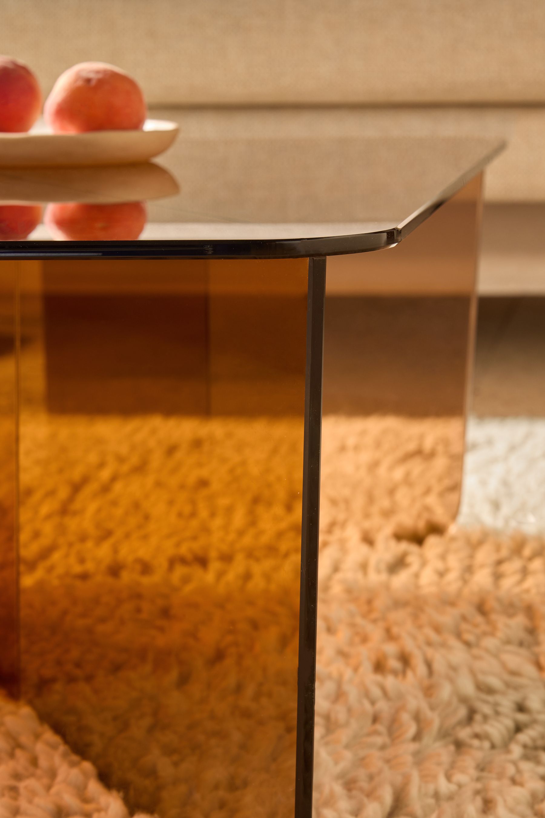 Buy MADE.COM Caramel Glass Oki Square Coffee Table from the Next UK online shop