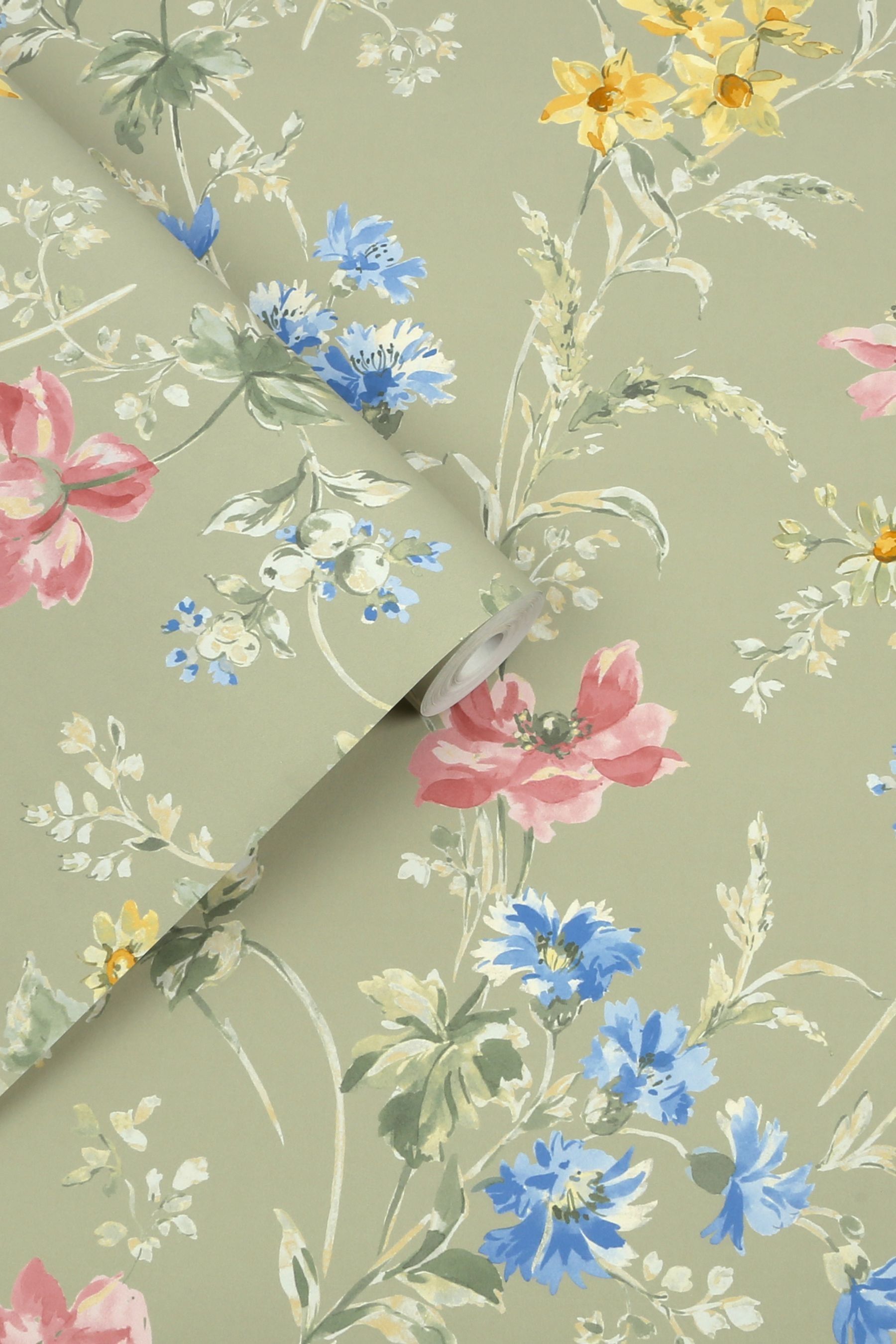 Buy Laura Ashley Floral Poppy Meadow 10M Wallpaper from the Laura