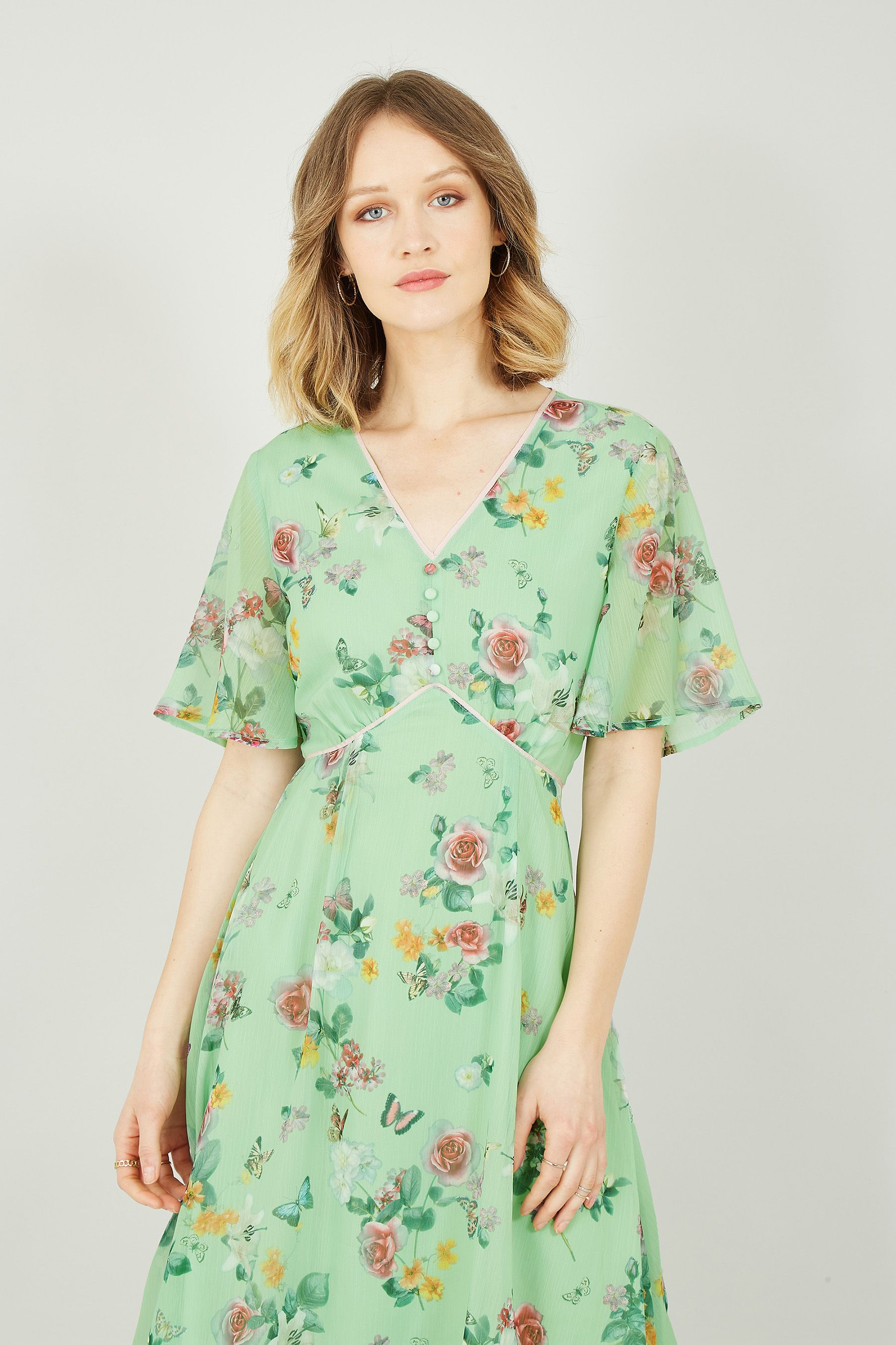 Buy Yumi Blossom Butterfly Print Midi Dress from Next Ireland