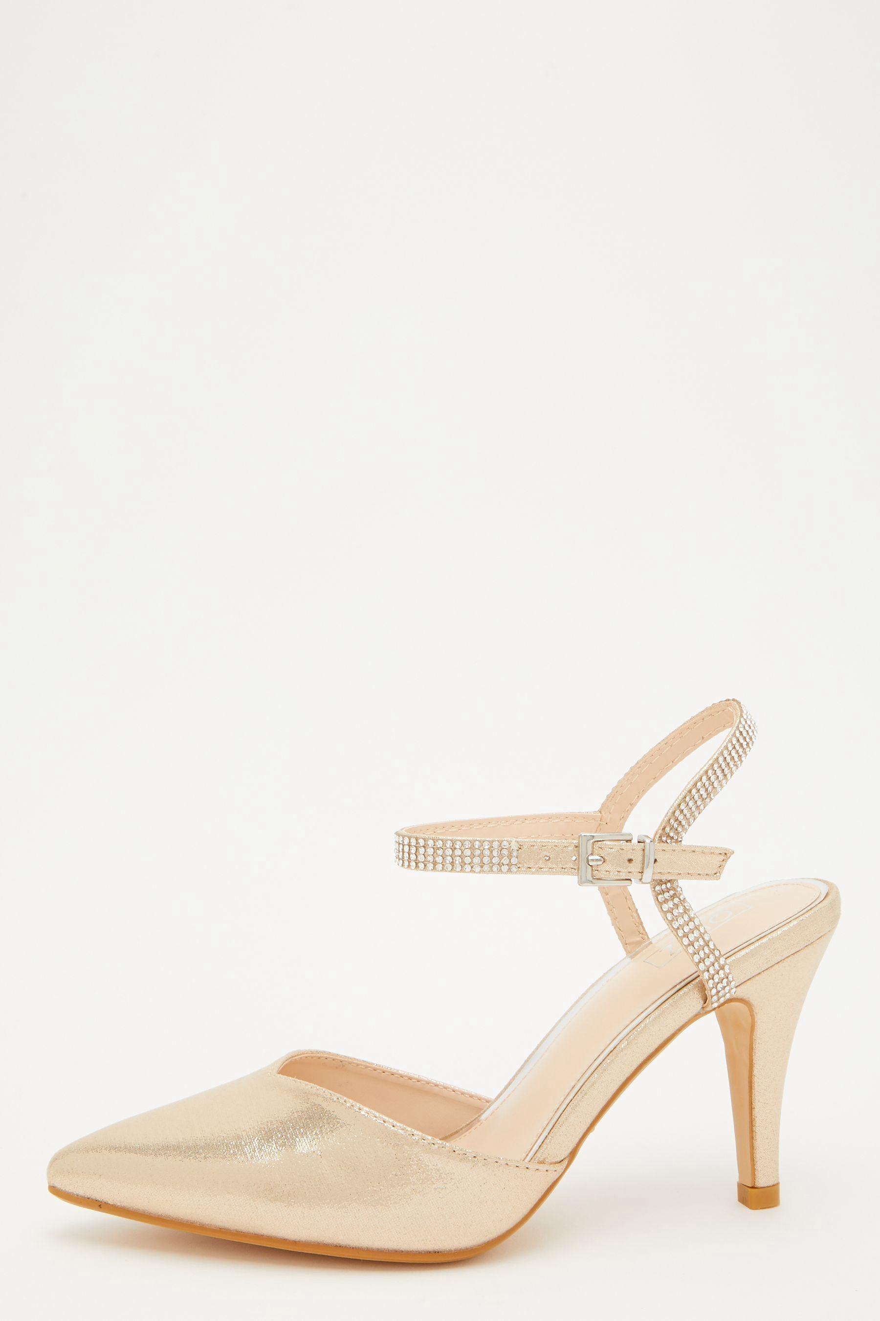Buy Quiz Satin Sweetheart Diamante Strap Court Heels from Next Ireland