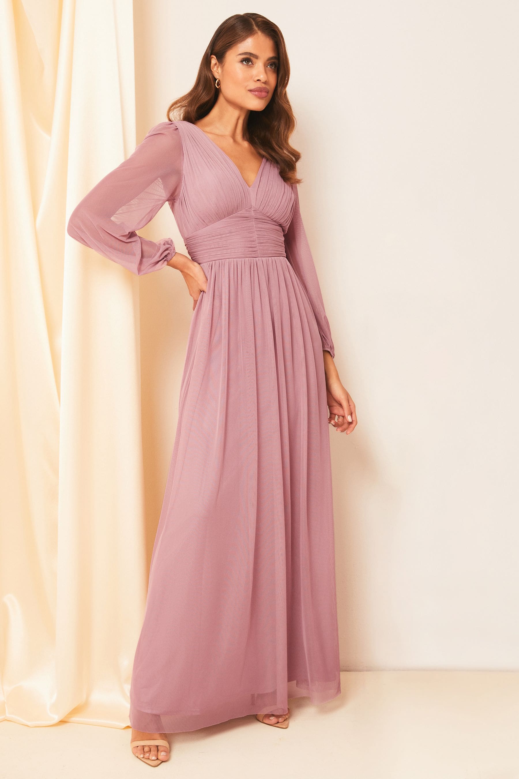 Buy Lipsy Empire Long Sleeve Bridesmaid Maxi Dress from Next Israel