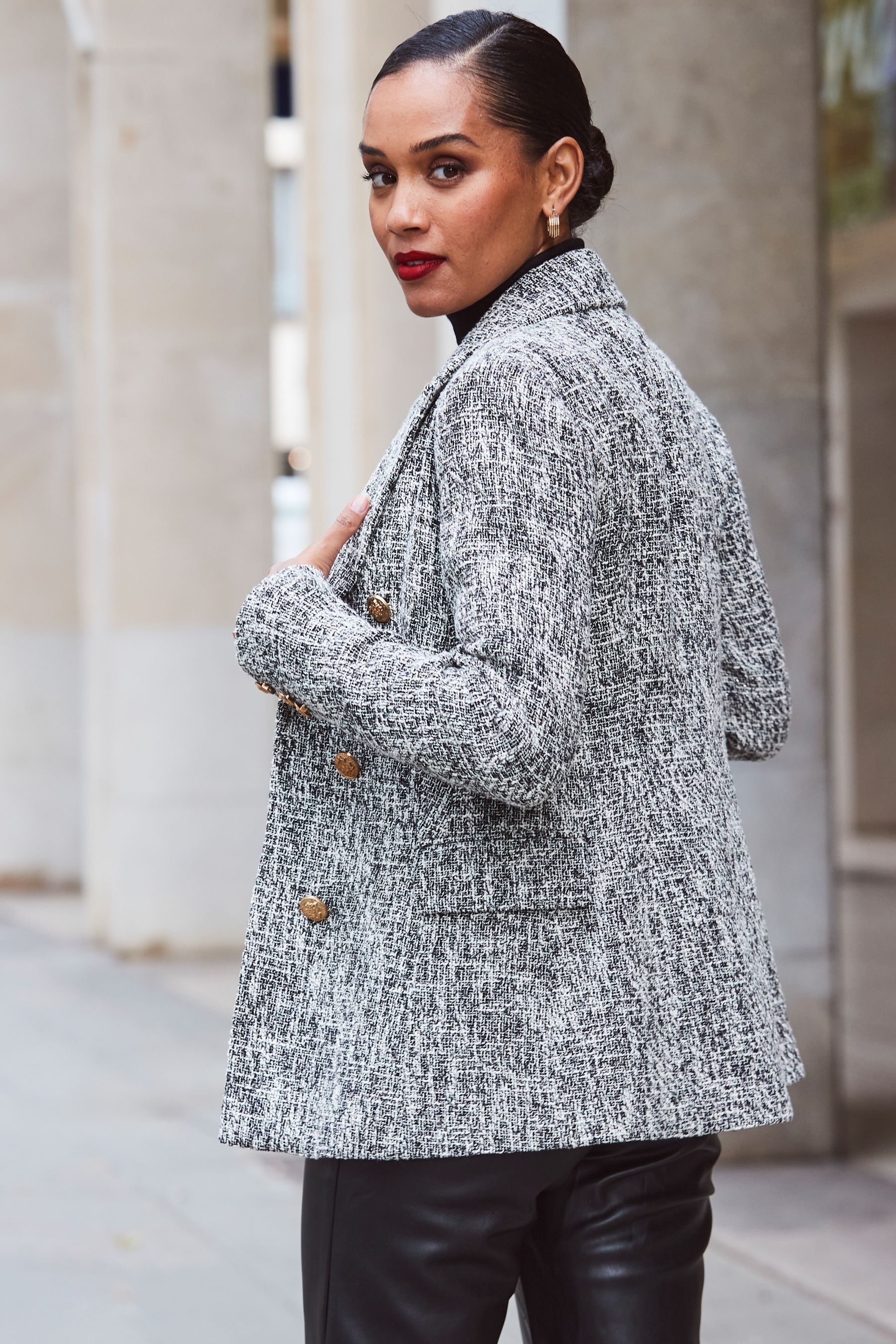 Buy Sosandar Black Formal Boucle Blazer from Next Ireland