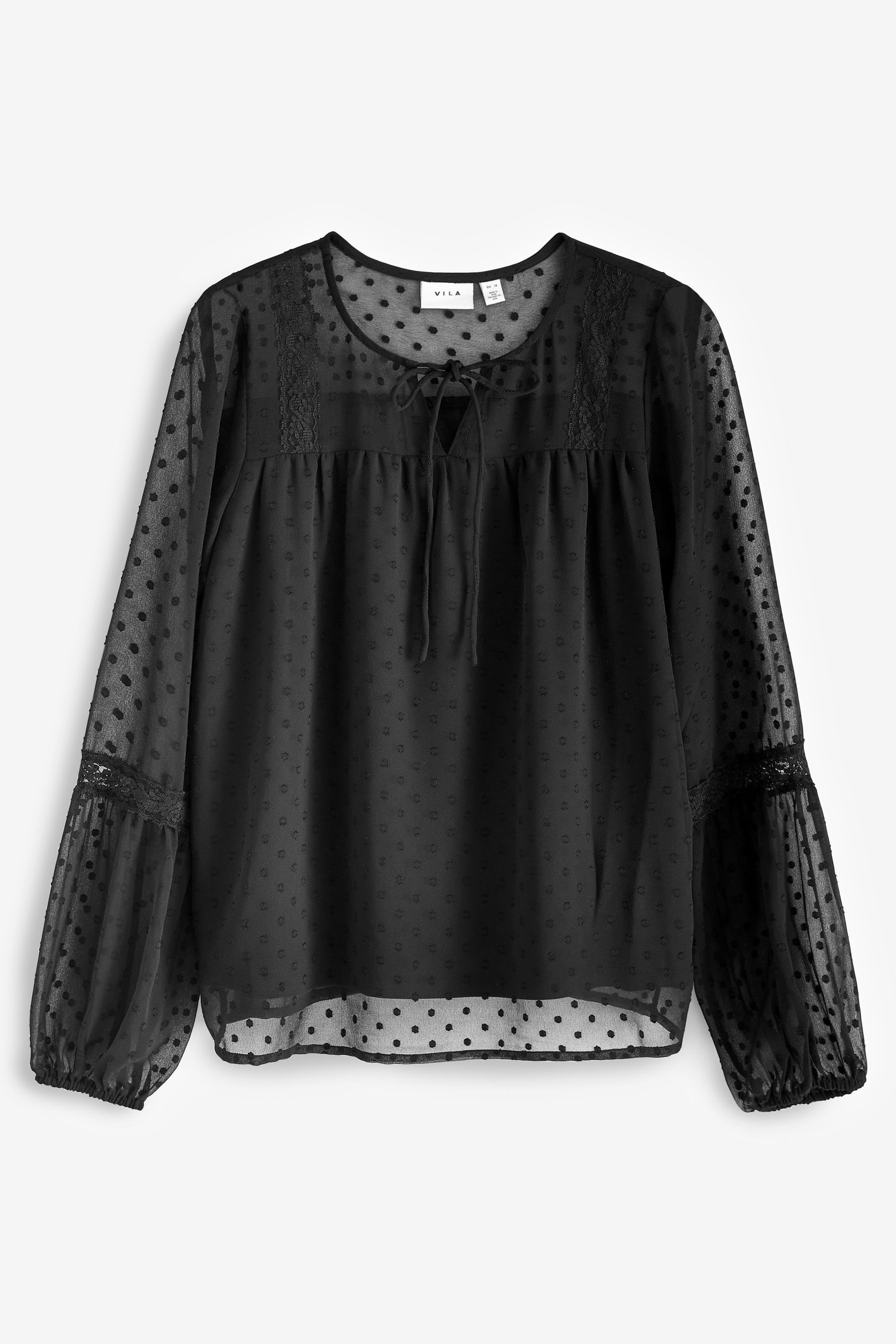 Buy VILA Dobby and Lace Detail Blouse from the Next UK online shop