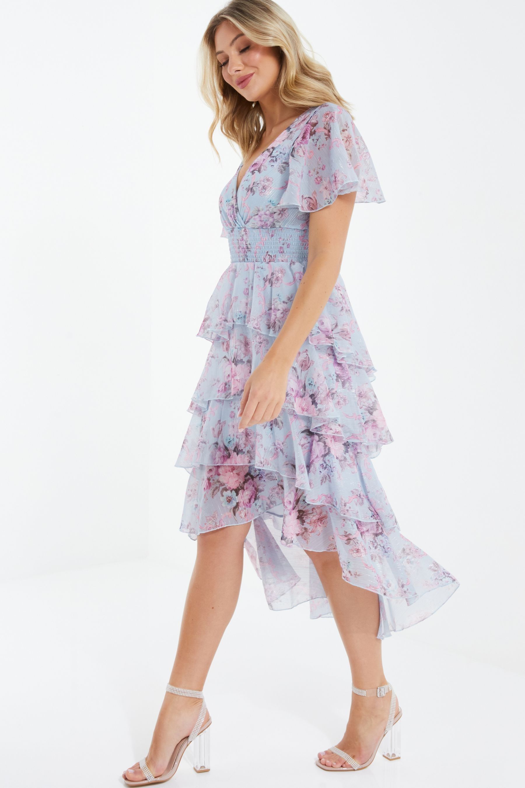 boutique lace top chiffon dip hem dress 2026 Buy
