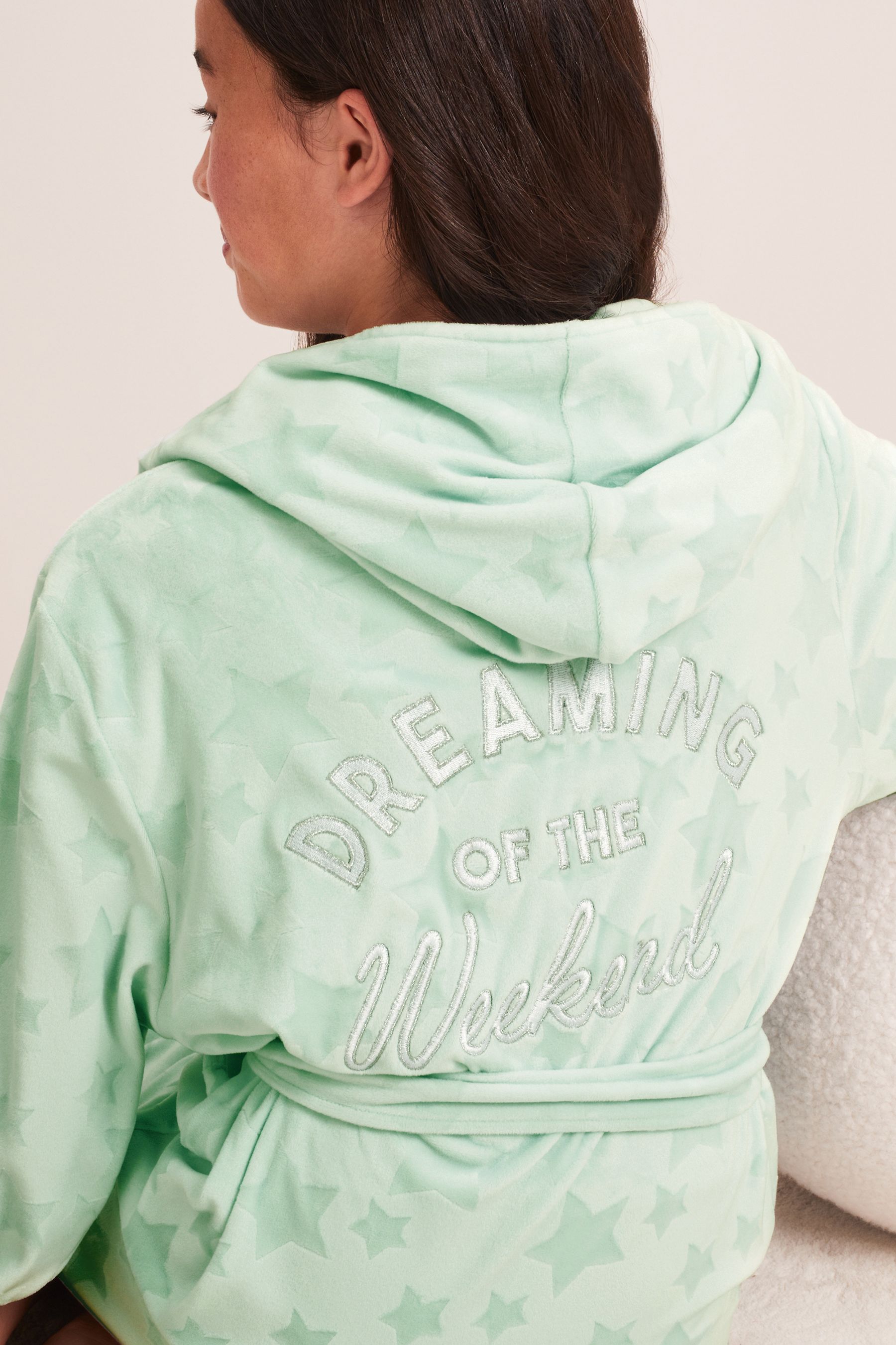 Buy Lipsy Velour Embroidery Dressing Gown from Next Ireland