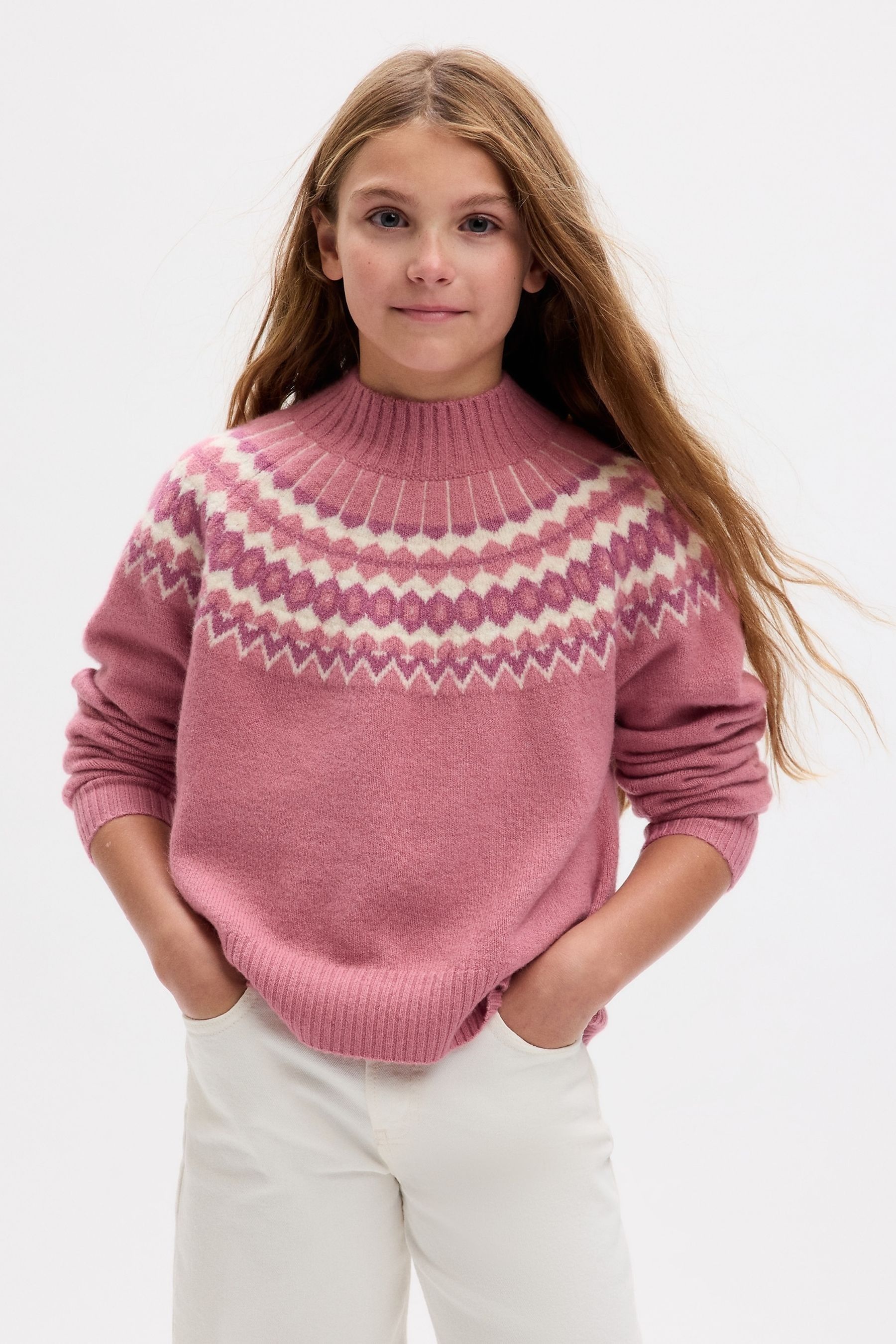 Buy Gap Fair Isle Mock Neck Long Sleeve Jumper from Next Ireland