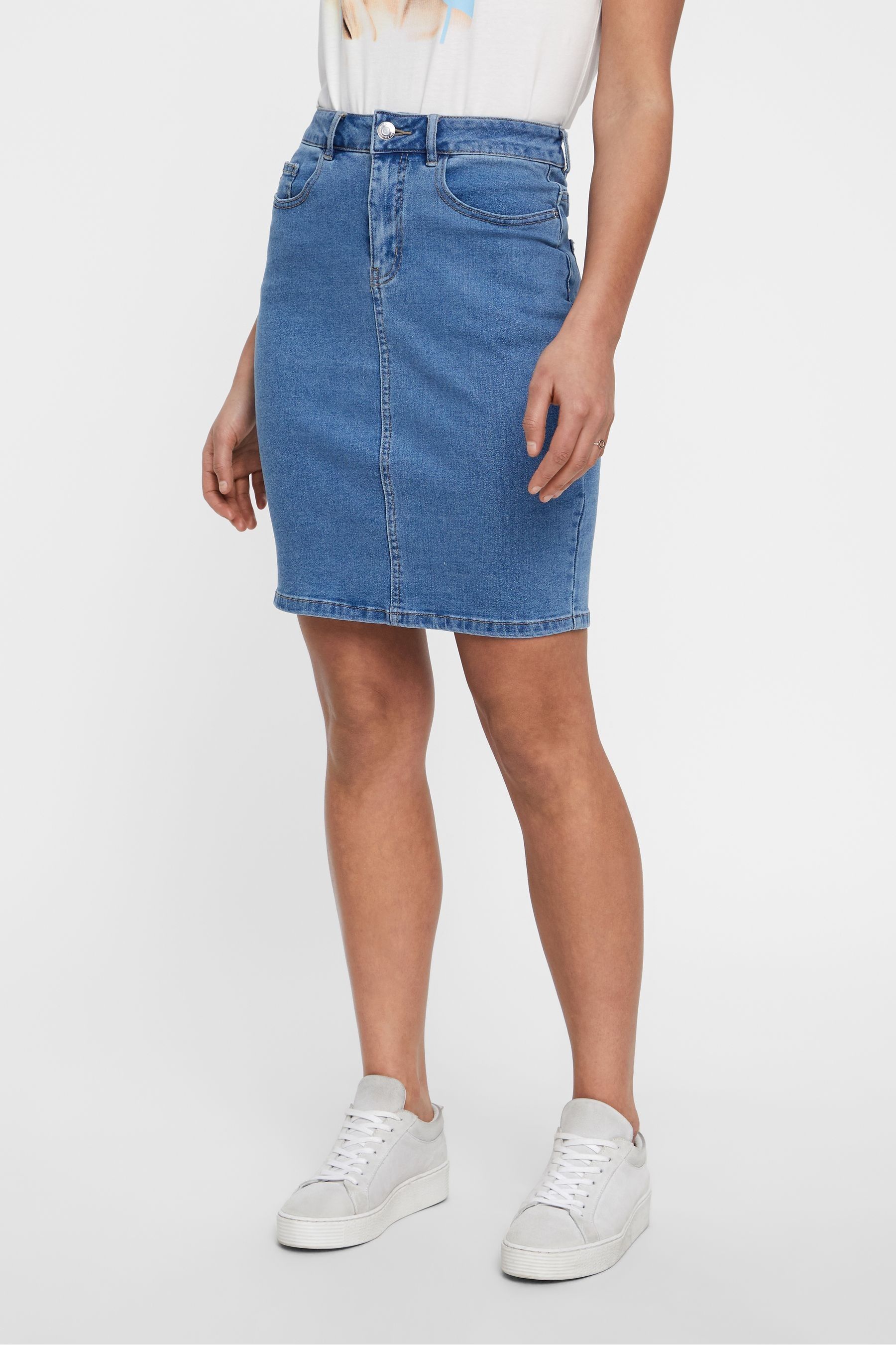 Buy Vero Moda High Waisted Stretch Denim Midi Skirt from the Next UK ...