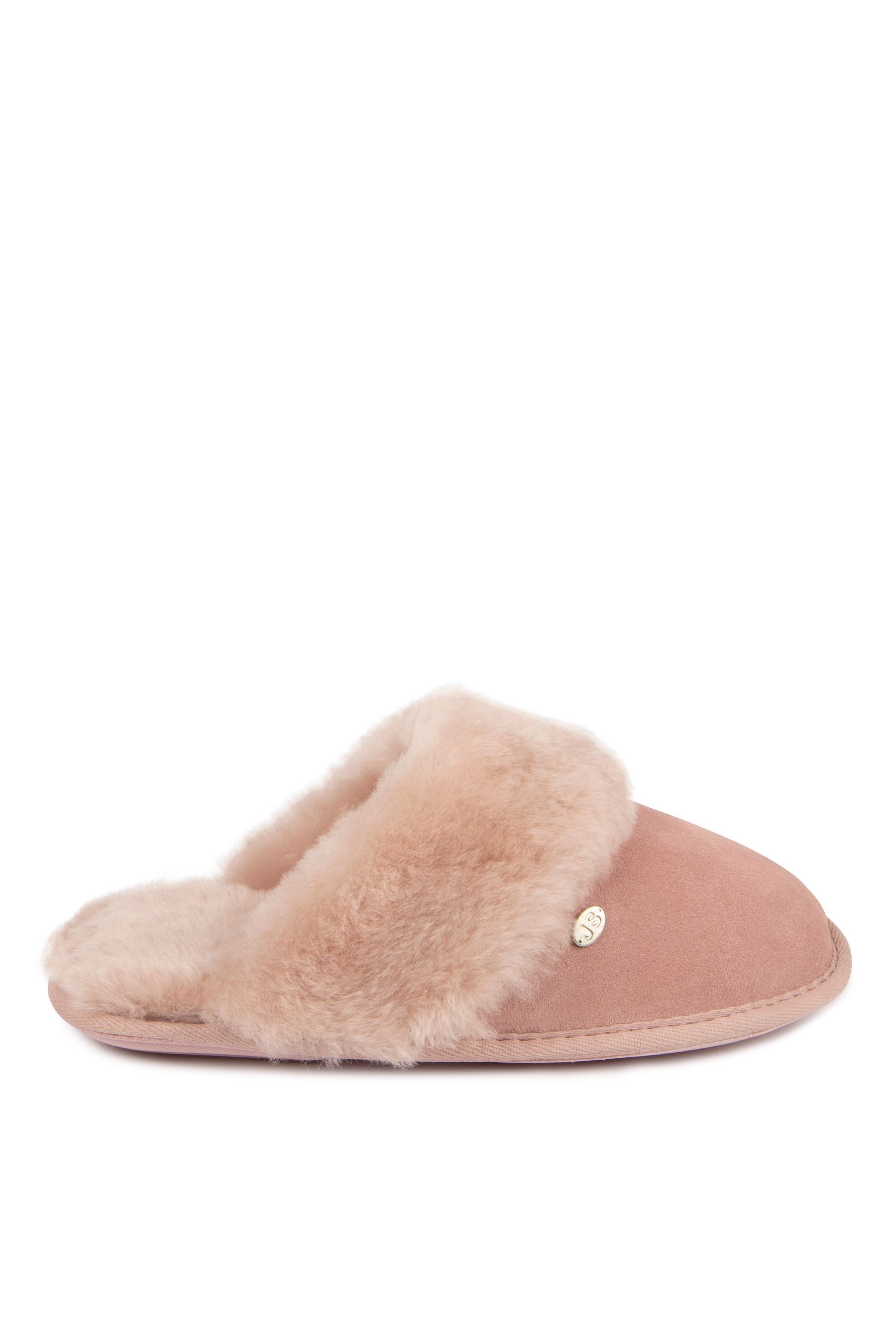 just sheepskin slippers pink