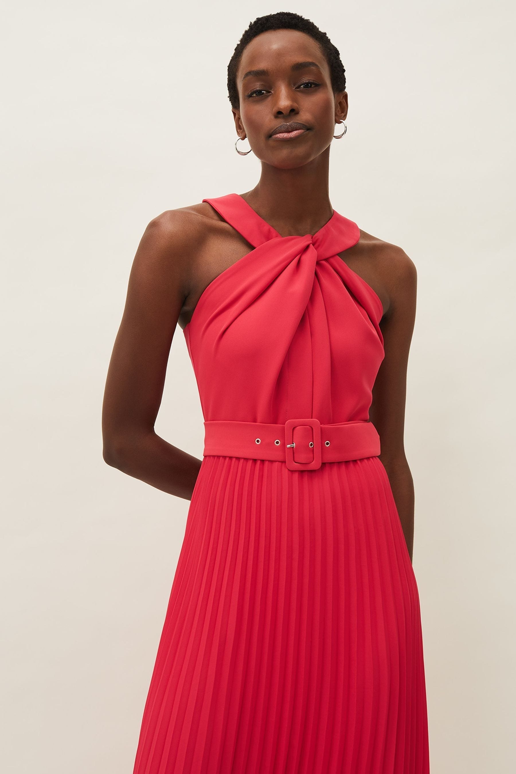 Buy Phase Eight Pink Yas Twist Neck Midi Dress from the Next UK online shop