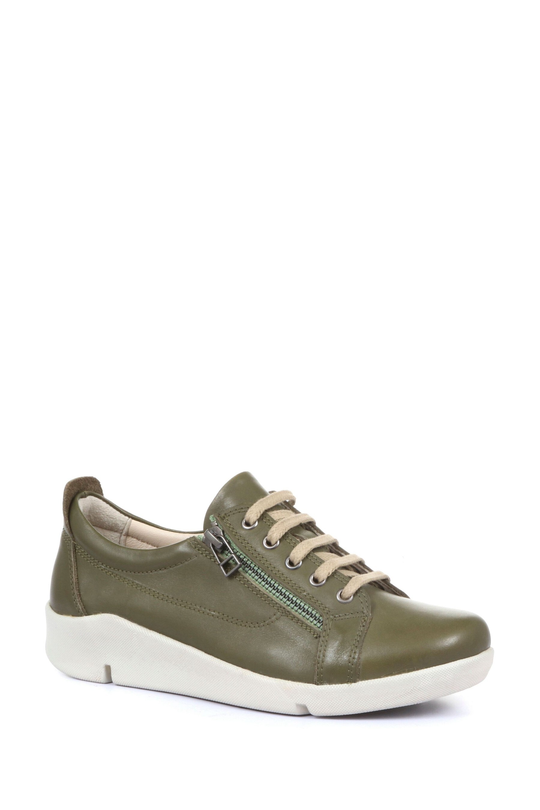 autograph leather lace up trainers