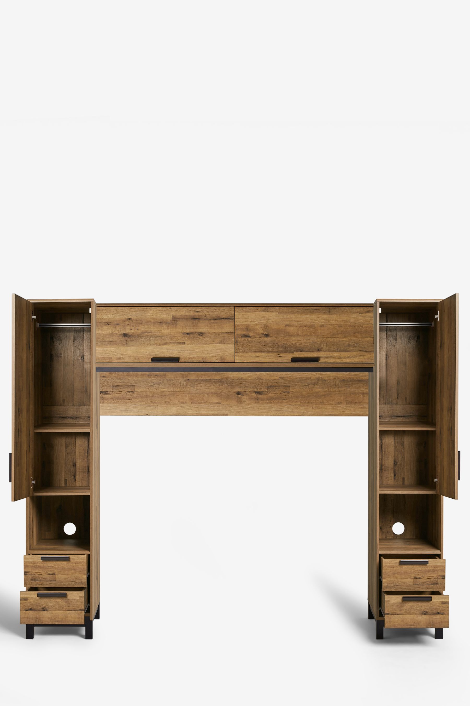 Buy Dark Bronx Oak Effect Overbed Bedside Table from Next Ireland