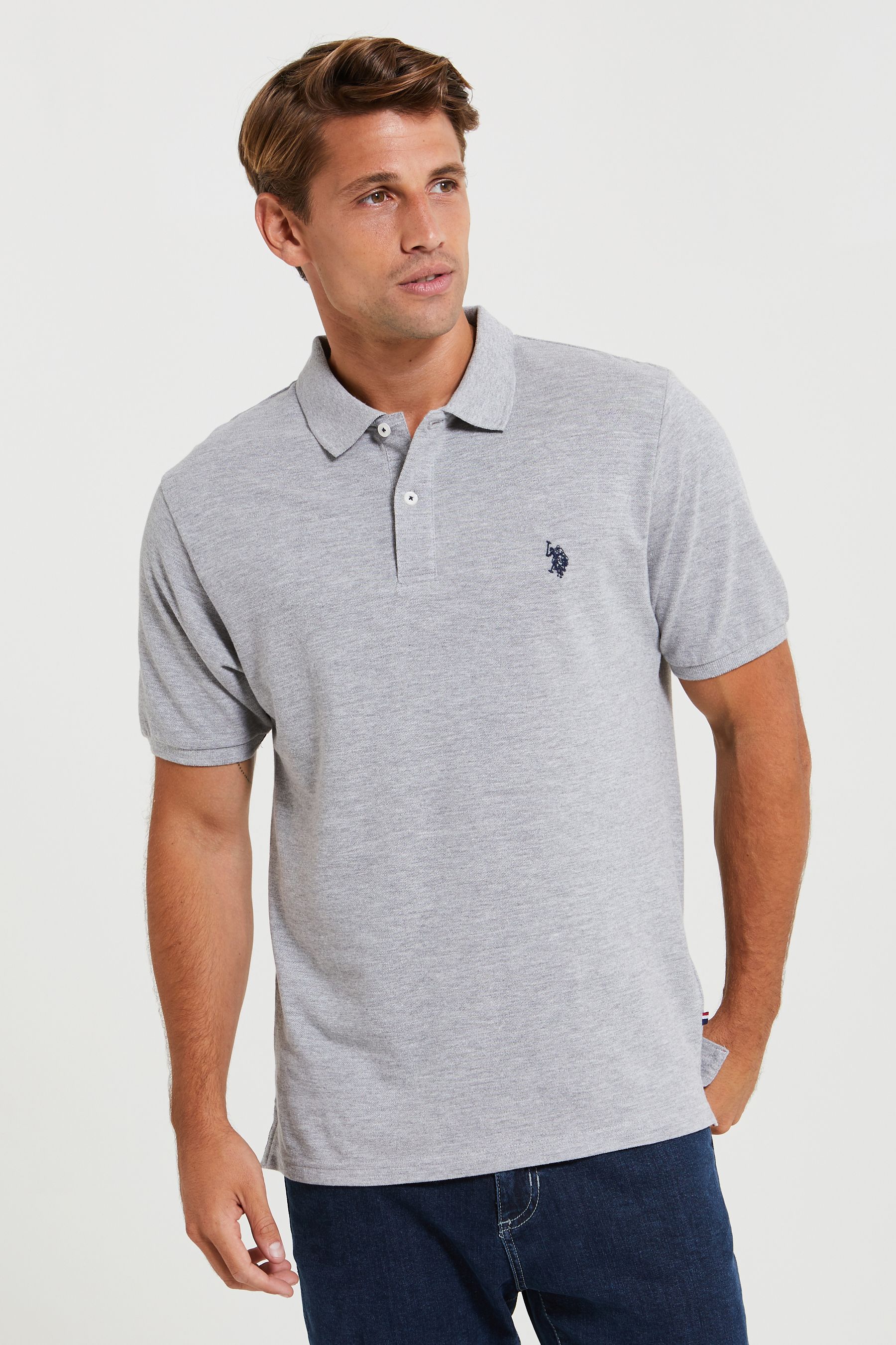 Buy U.S. Polo Assn. Vintage Grey Heather Classic Polo Shirt from the Next UK online shop