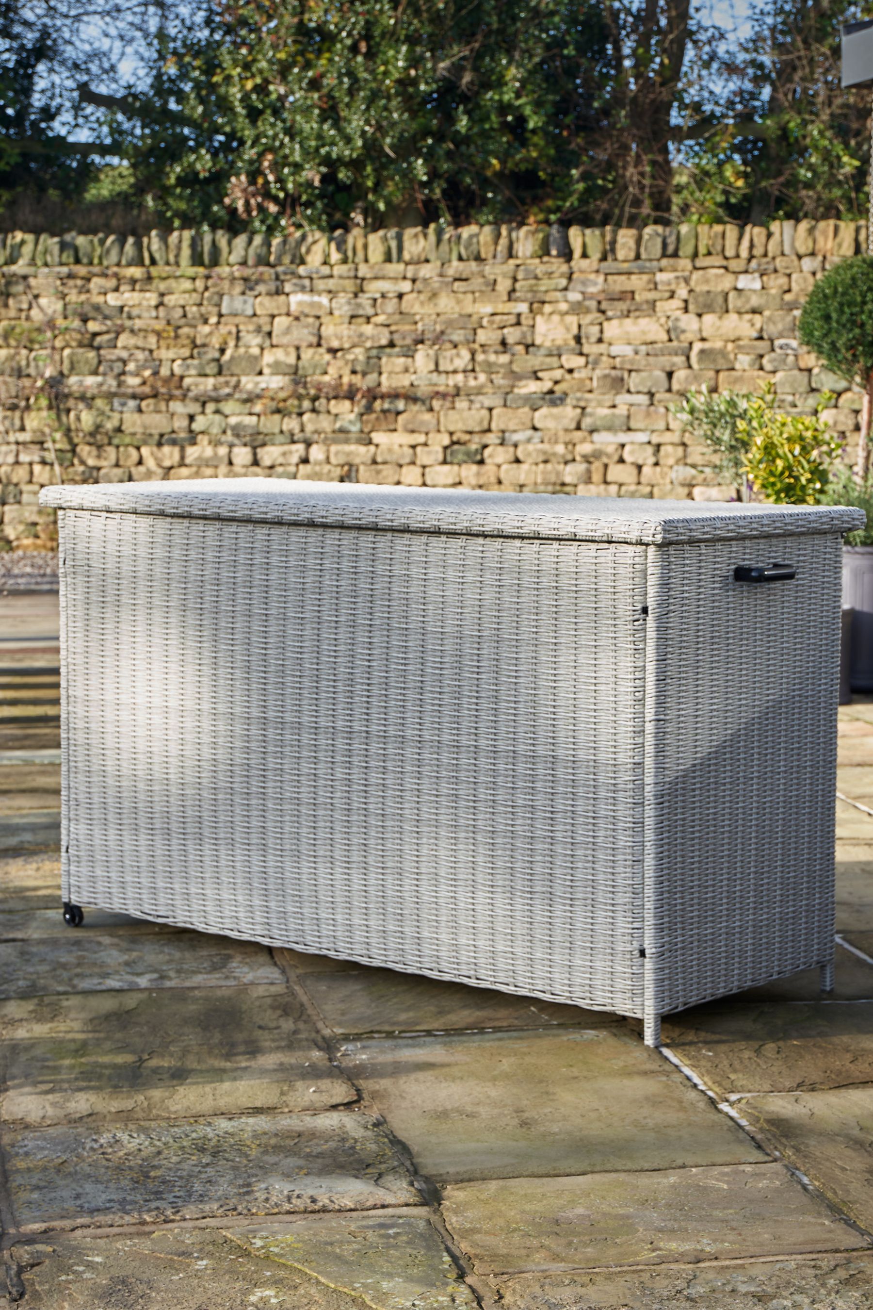 Buy Pacific Stone Grey Large Rattan Effect Garden Cushion Storage Box