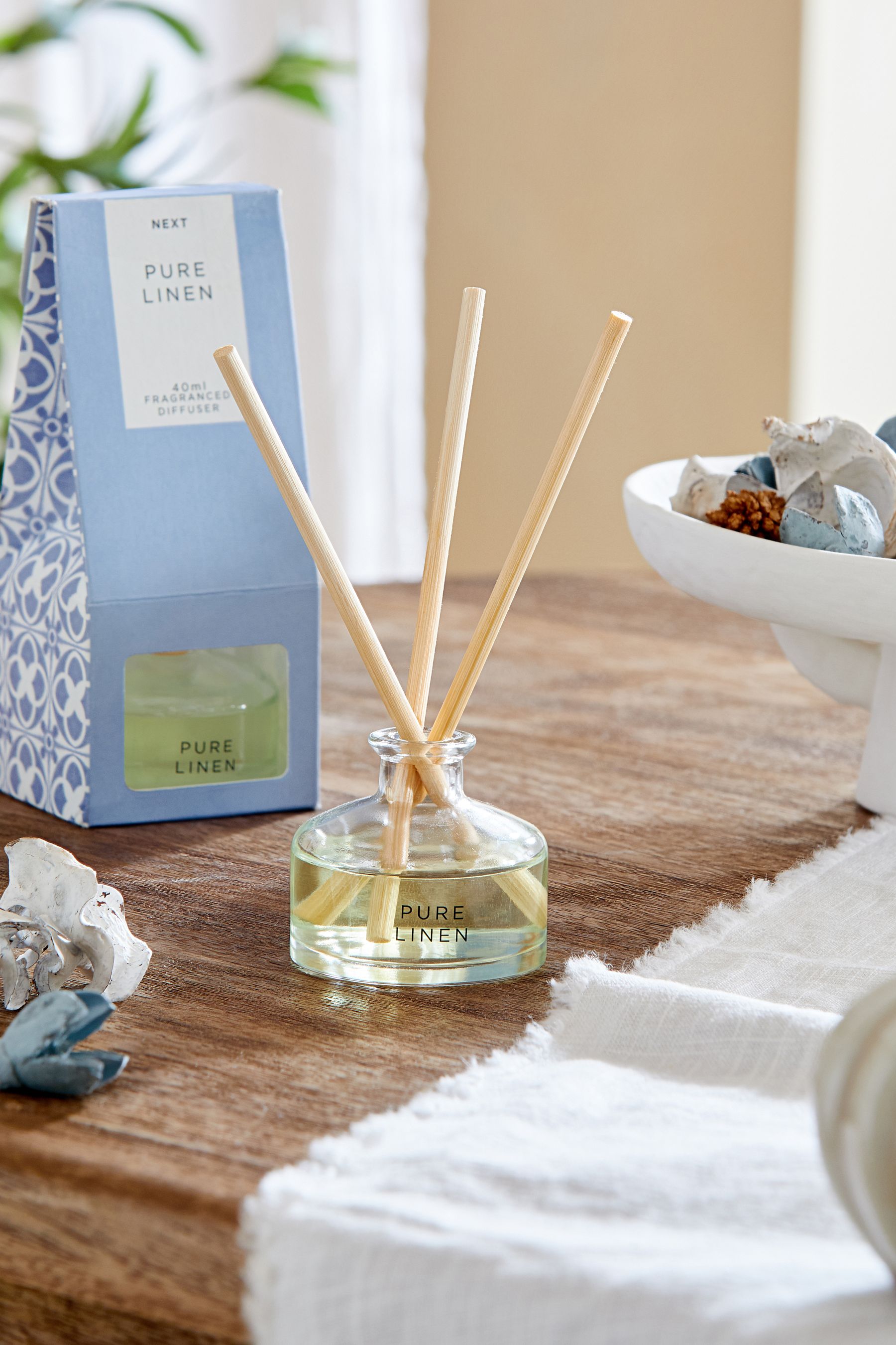 Buy Linen 40ml Fragranced Reed Diffuser from the Next UK online shop