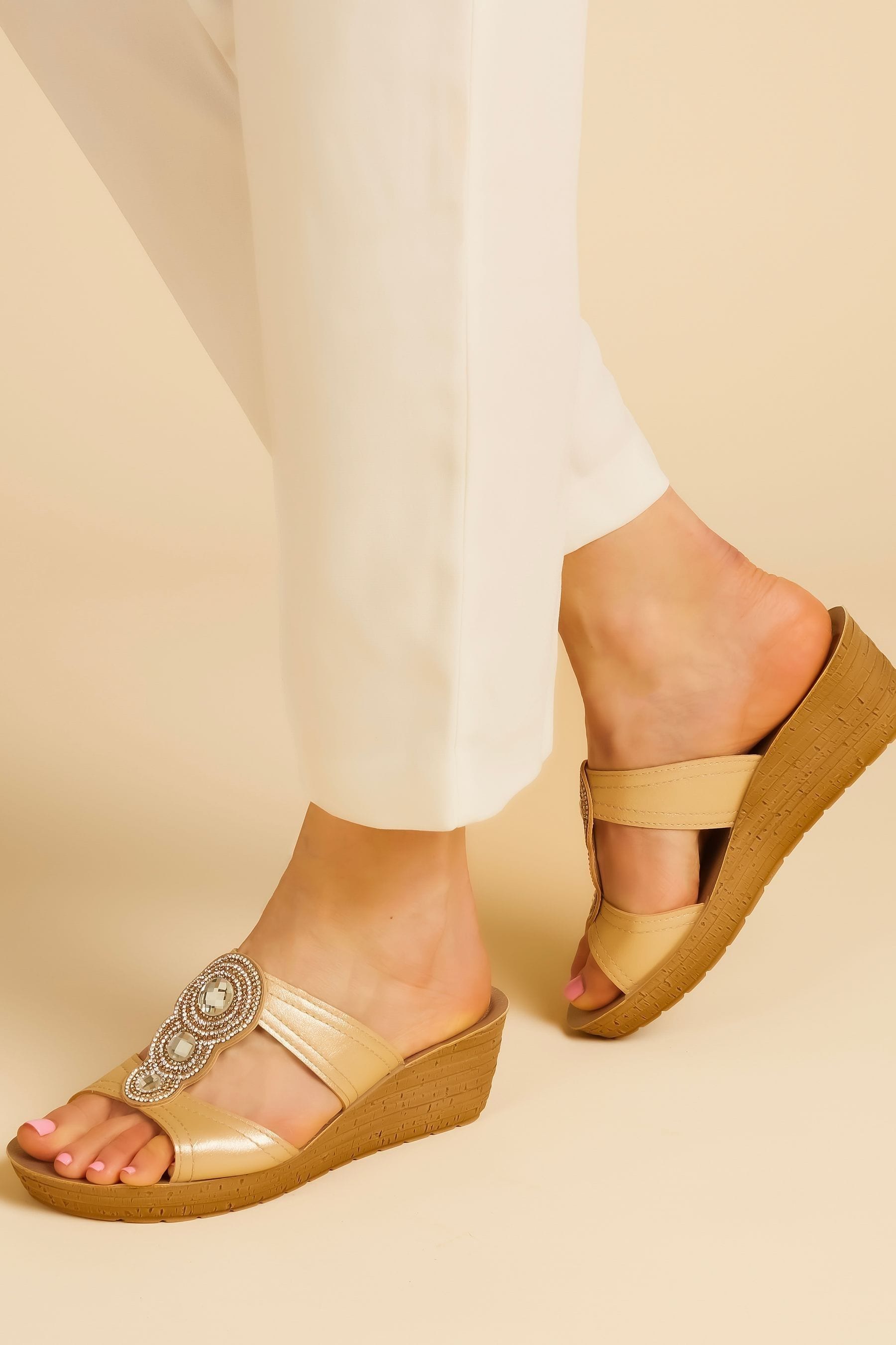 Buy Pavers Gold Embellished Wedge Sandals from the Next UK online shop