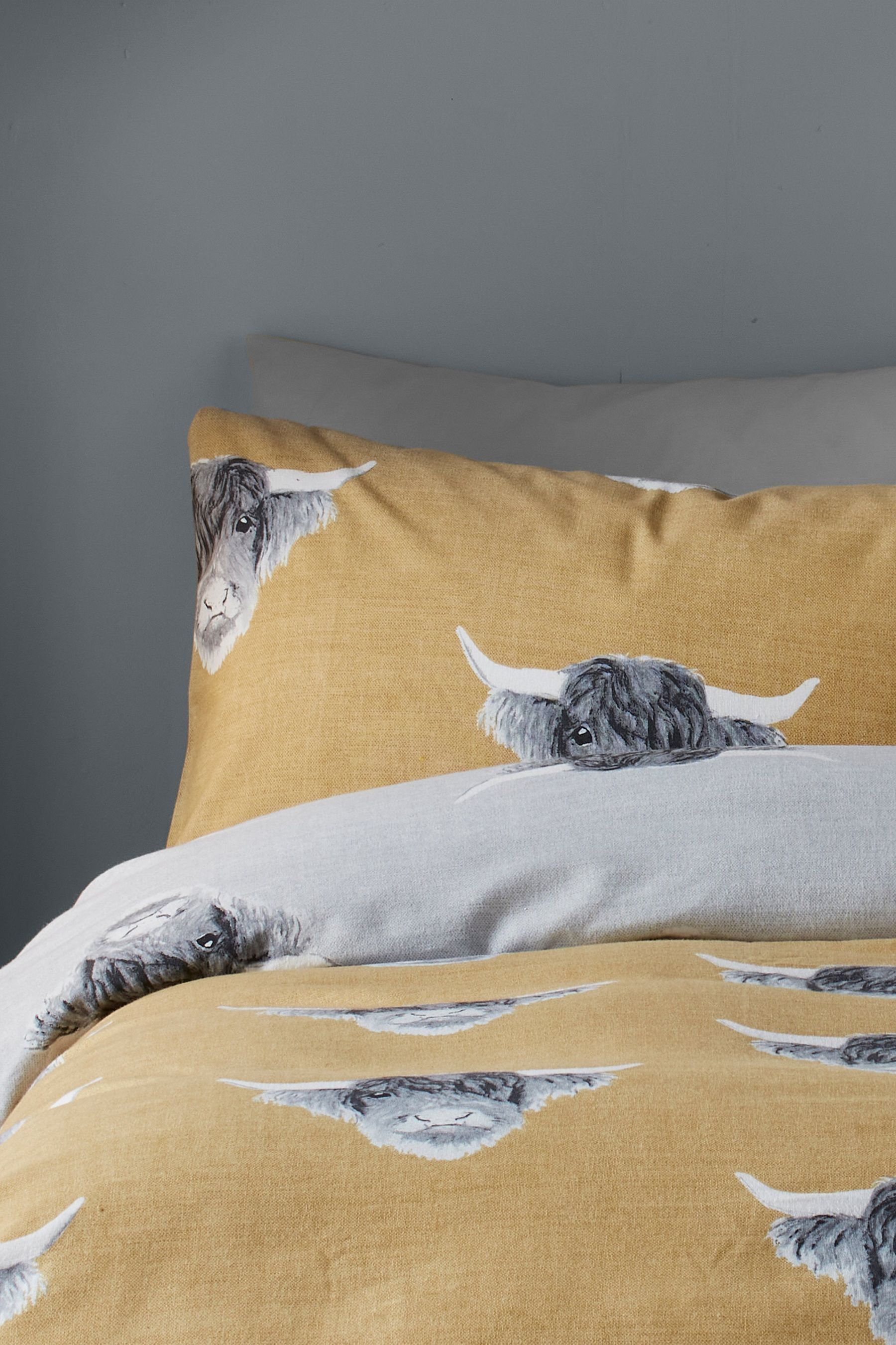 Buy Fusion Highland Cow Brushed Duvet Cover Set from the Laura Ashley