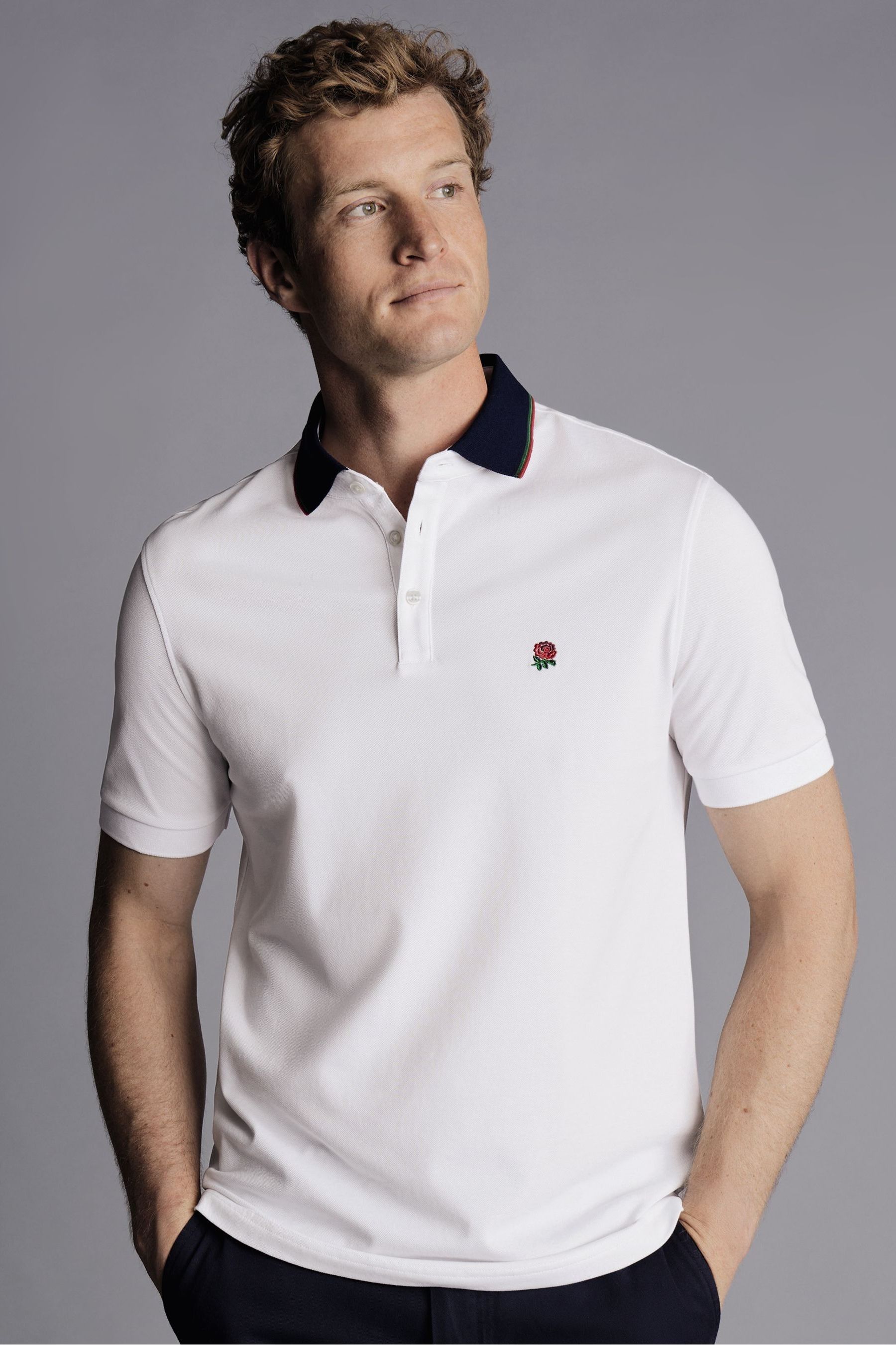 Buy Charles Tyrwhitt England Rugby Rfu Short Sleeve Pique Polo Shirt from the Next UK online shop