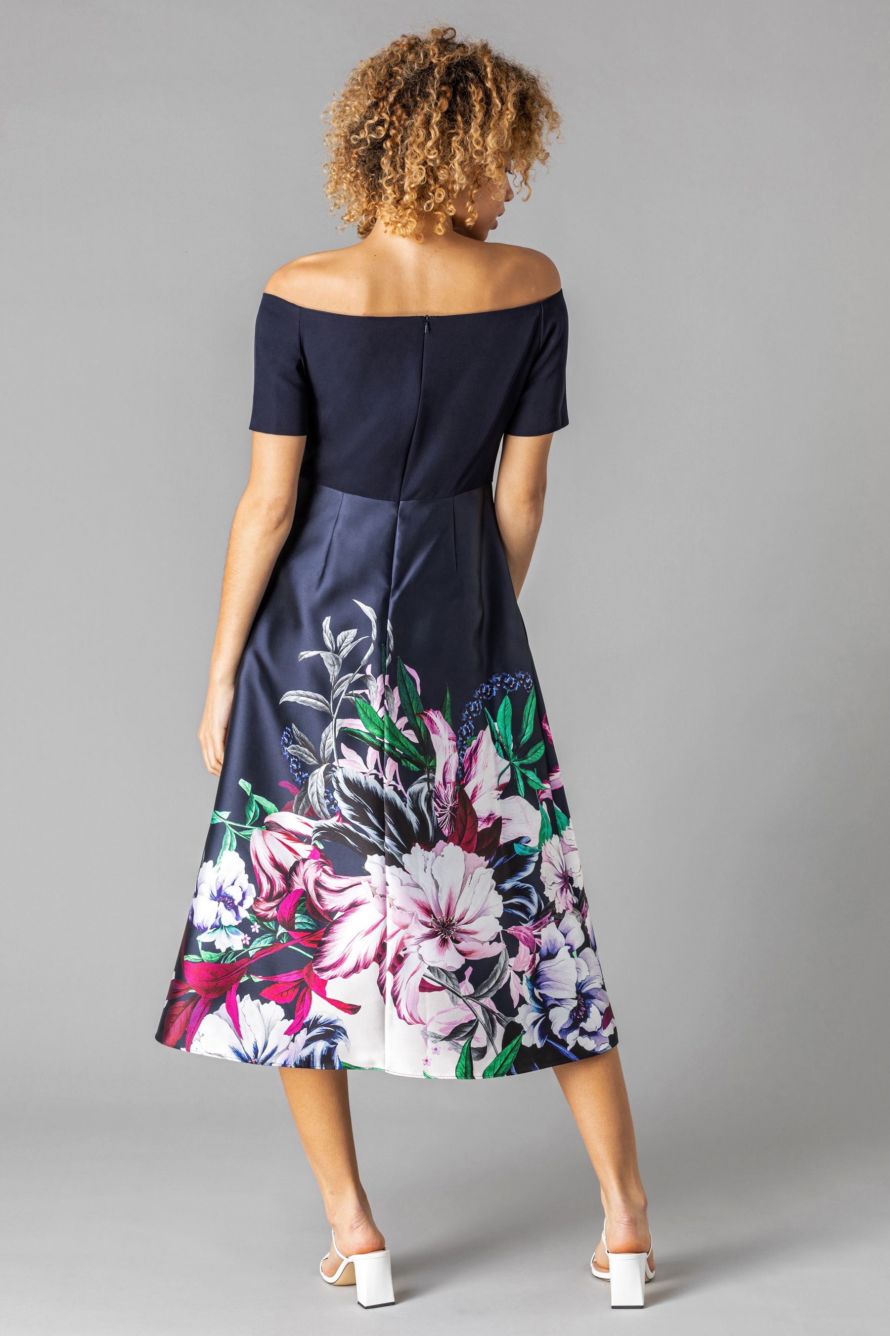 Buy Roman Bardot Floral Fit & Flare Dress from the Next UK online shop