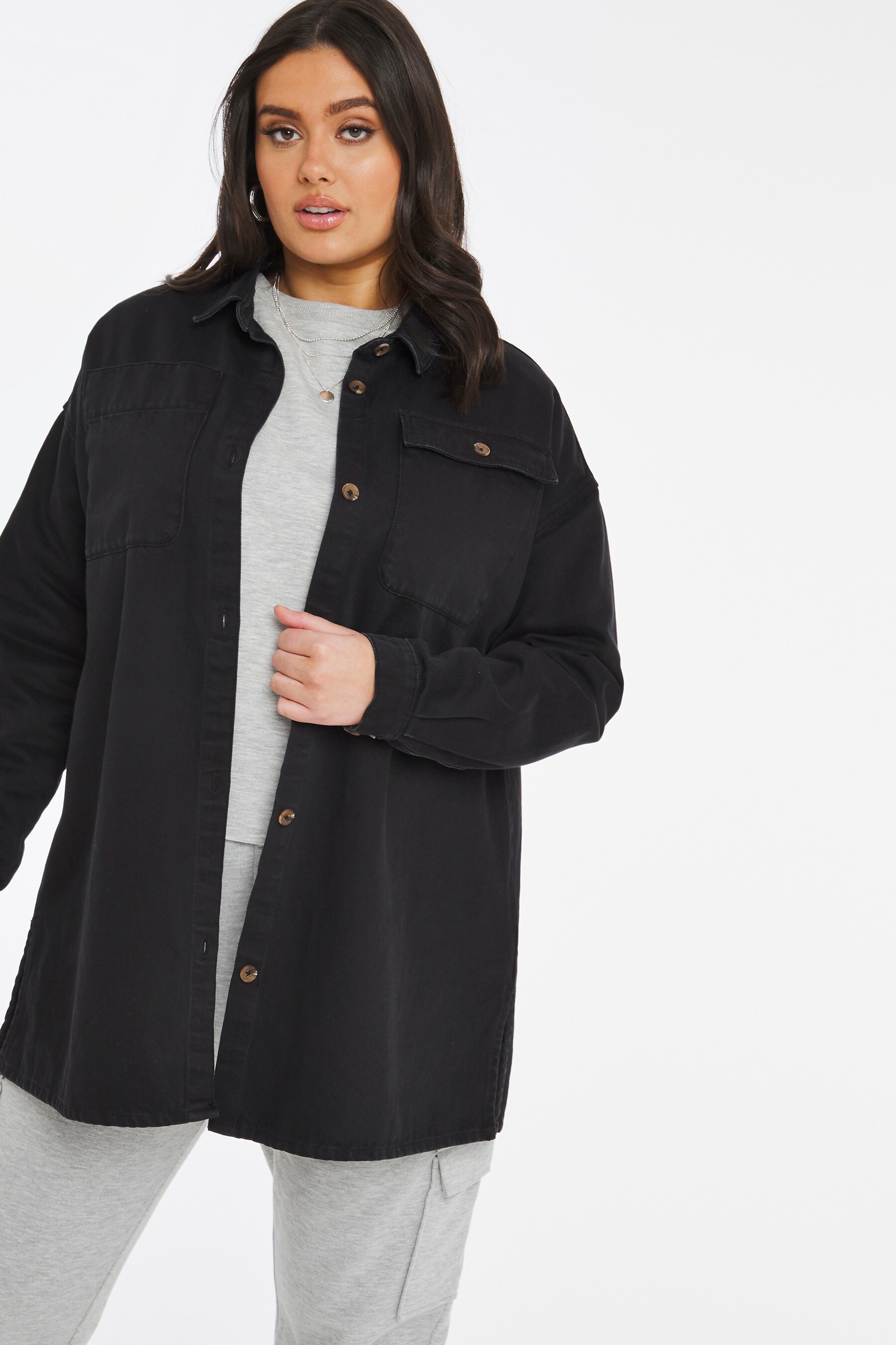 black denim shacket