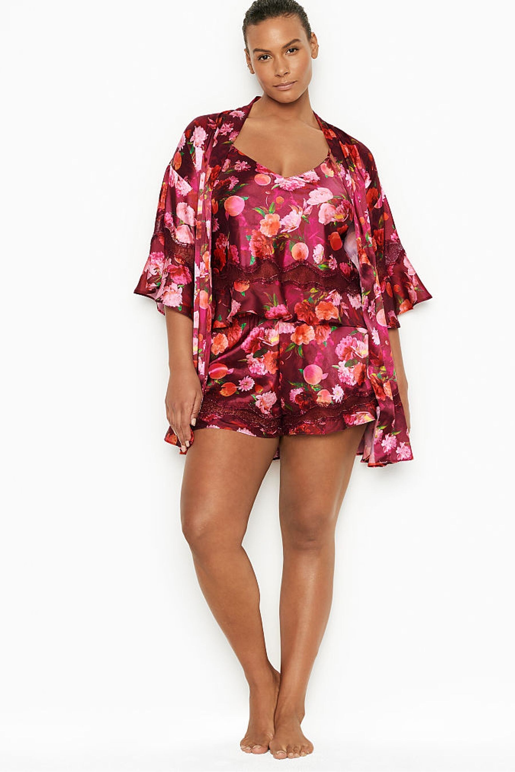 victoria secret stretch lace & satin cami set