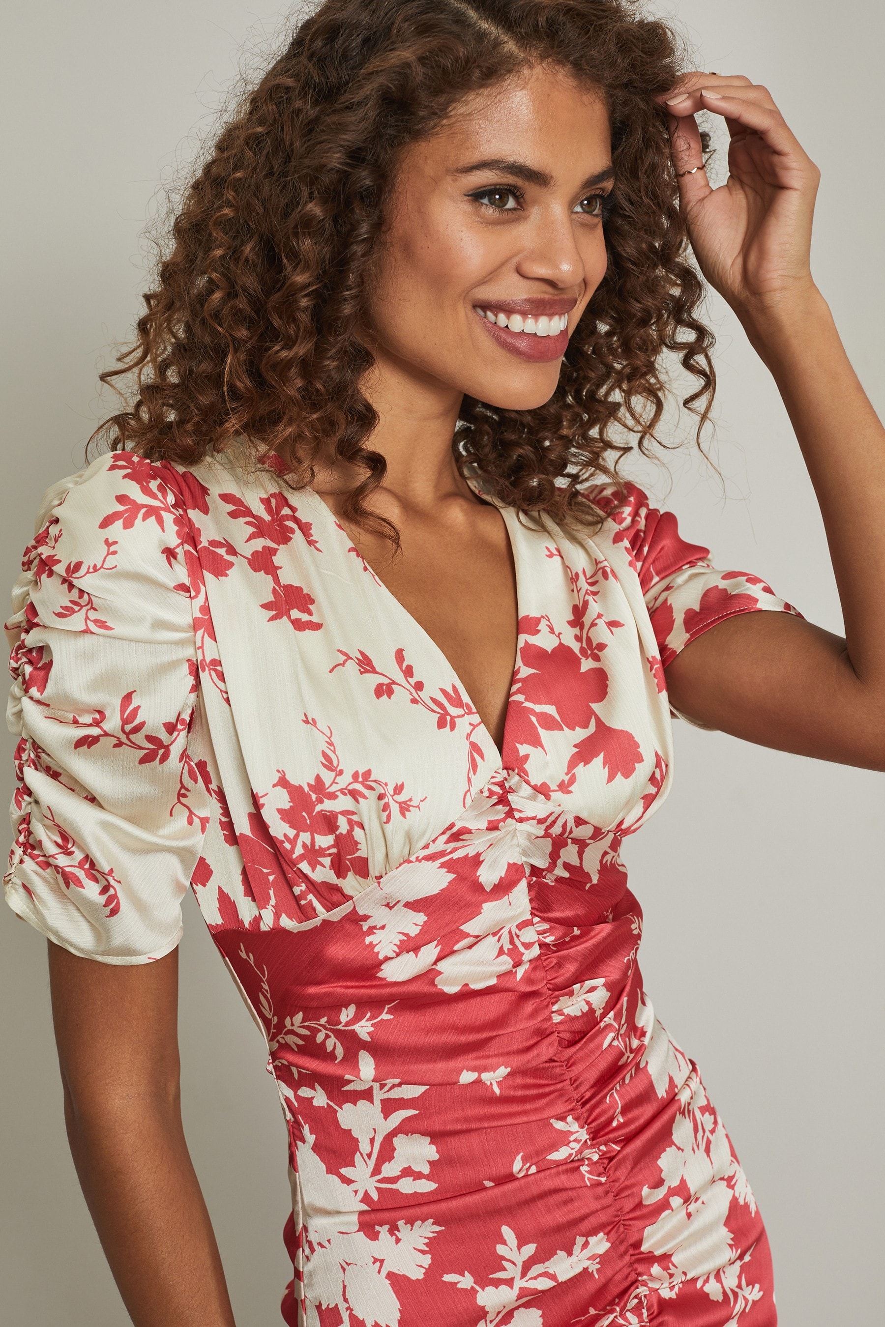 Buy Lipsy Printed V Neck Ruch Maxi Dress from the Next UK online shop