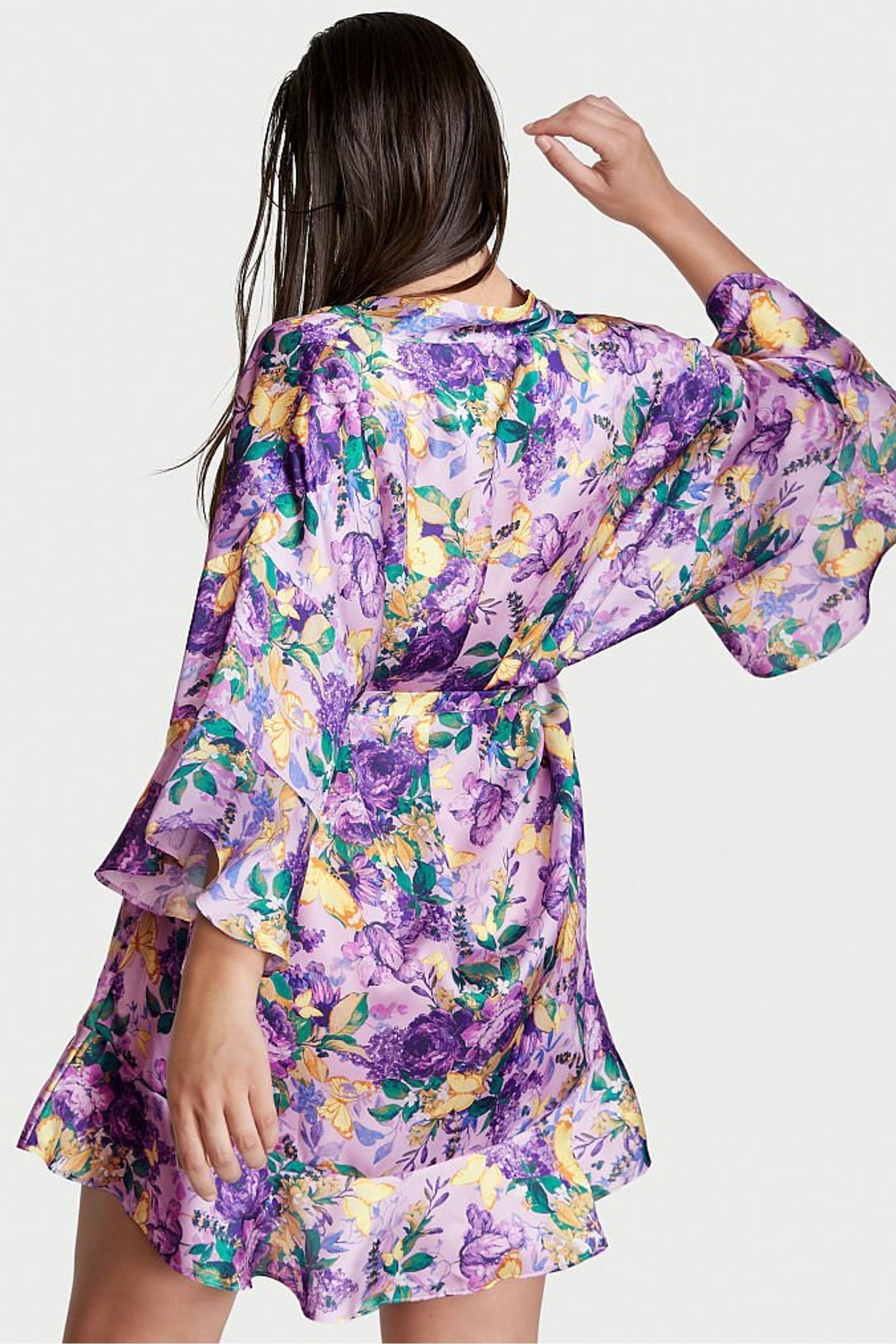 victorias secret flounce satin robe