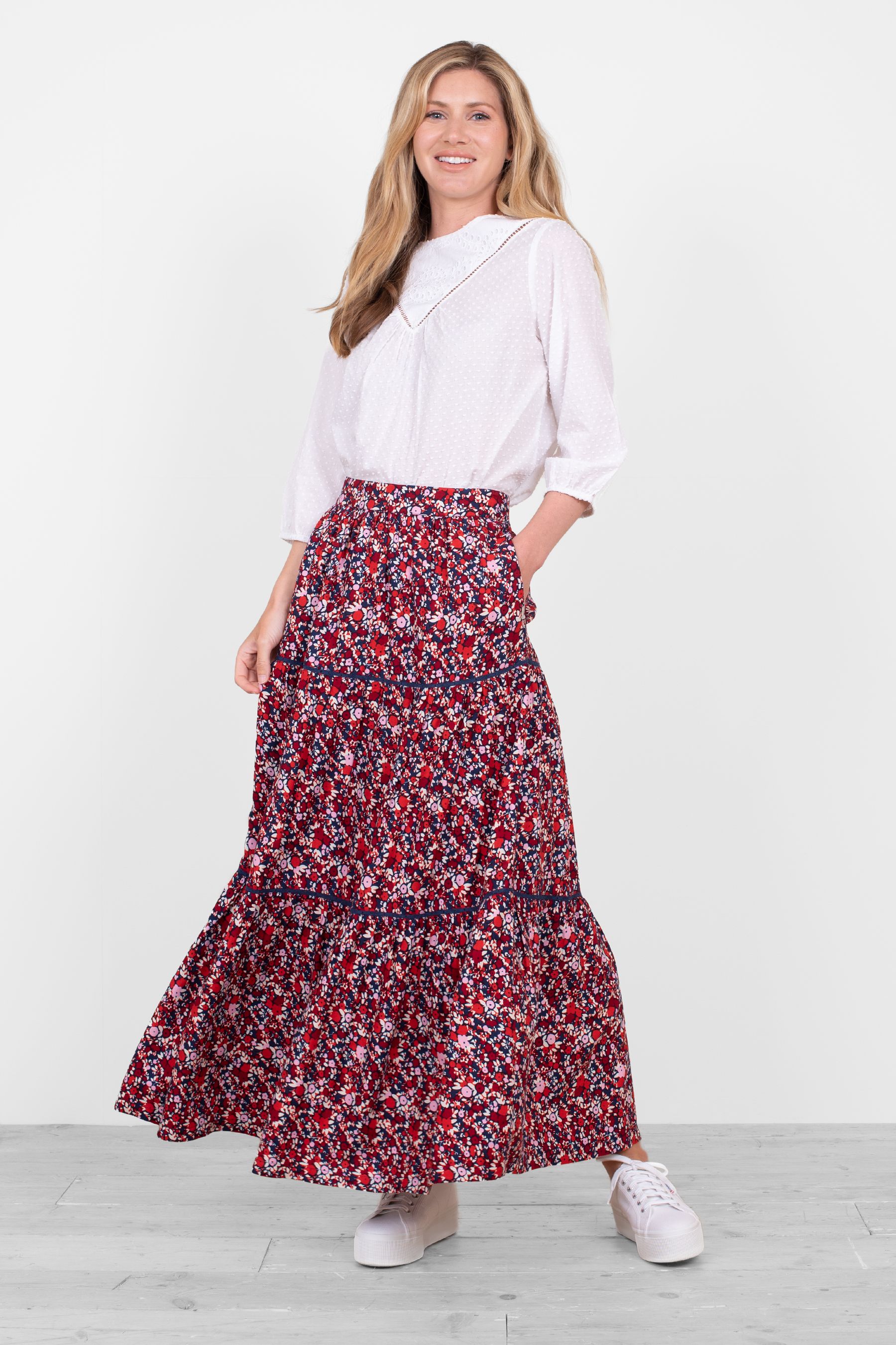 Buy Brakeburn Red Floral Maxi Skirt from Next Saudi Arabia