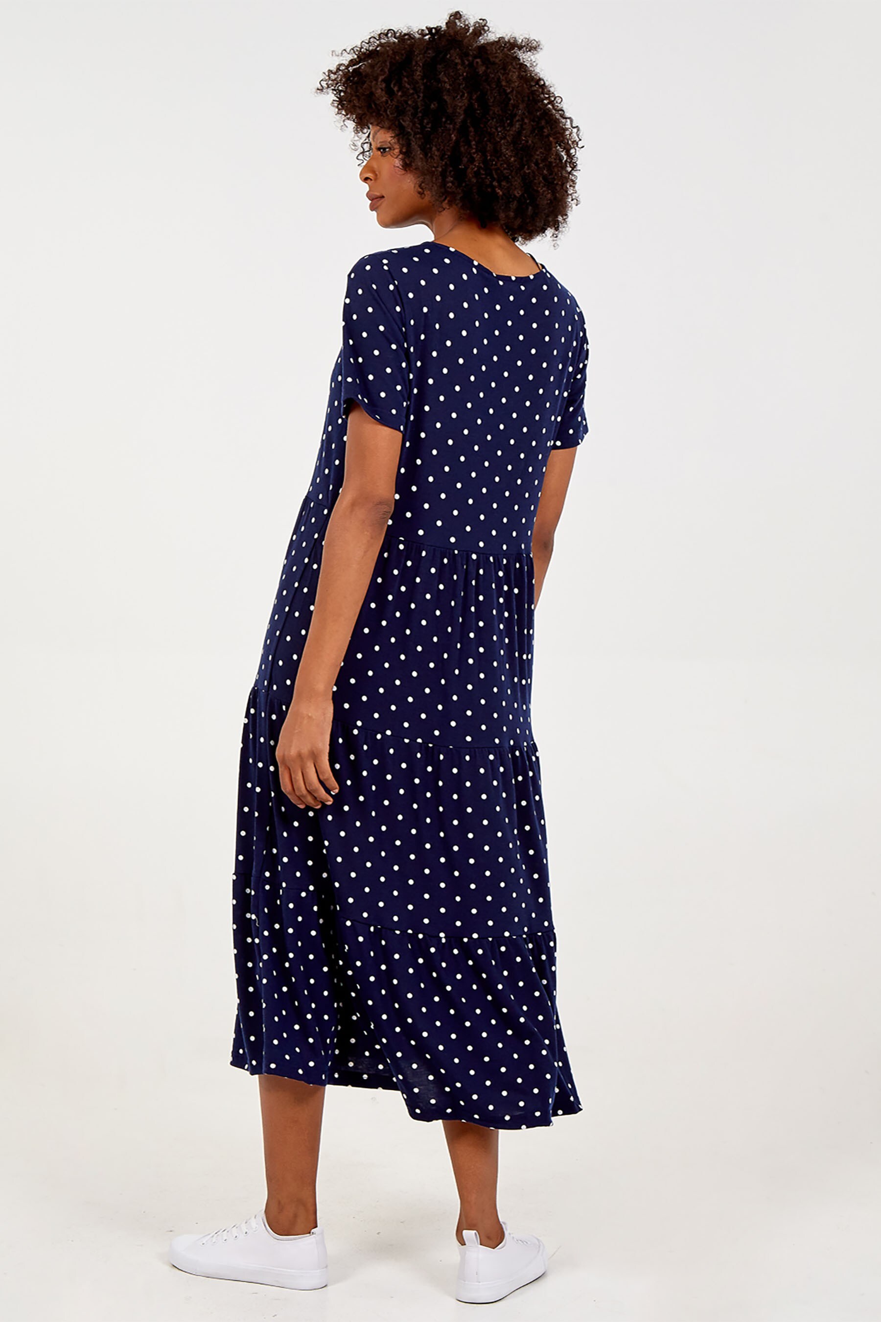 Buy Blue Vanilla Short Sleeve Tiered Smocked Dress from the Next UK