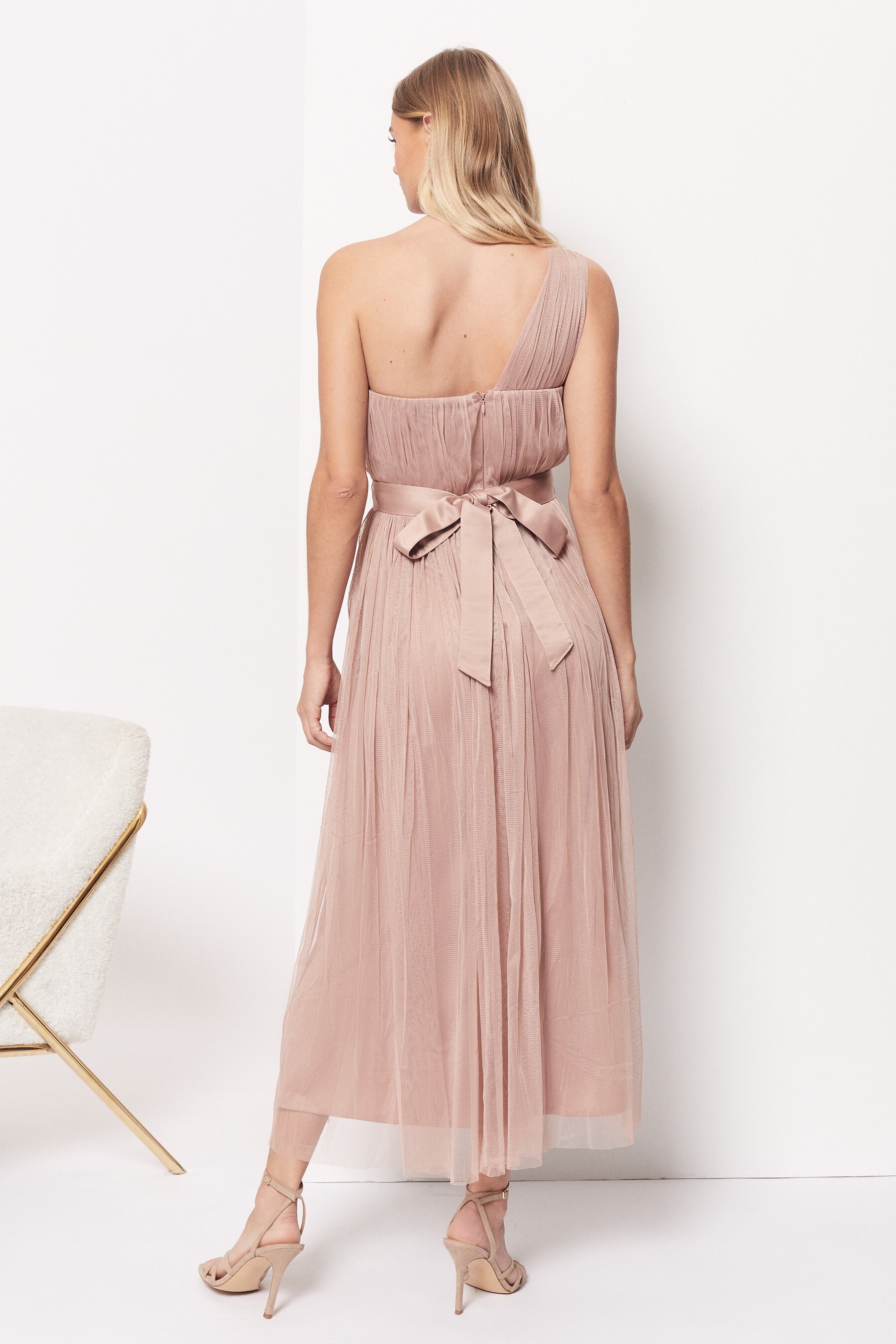 Buy Anaya With Love Tulle One Shoulder Tie Waist Maxi Dress from Next Ireland