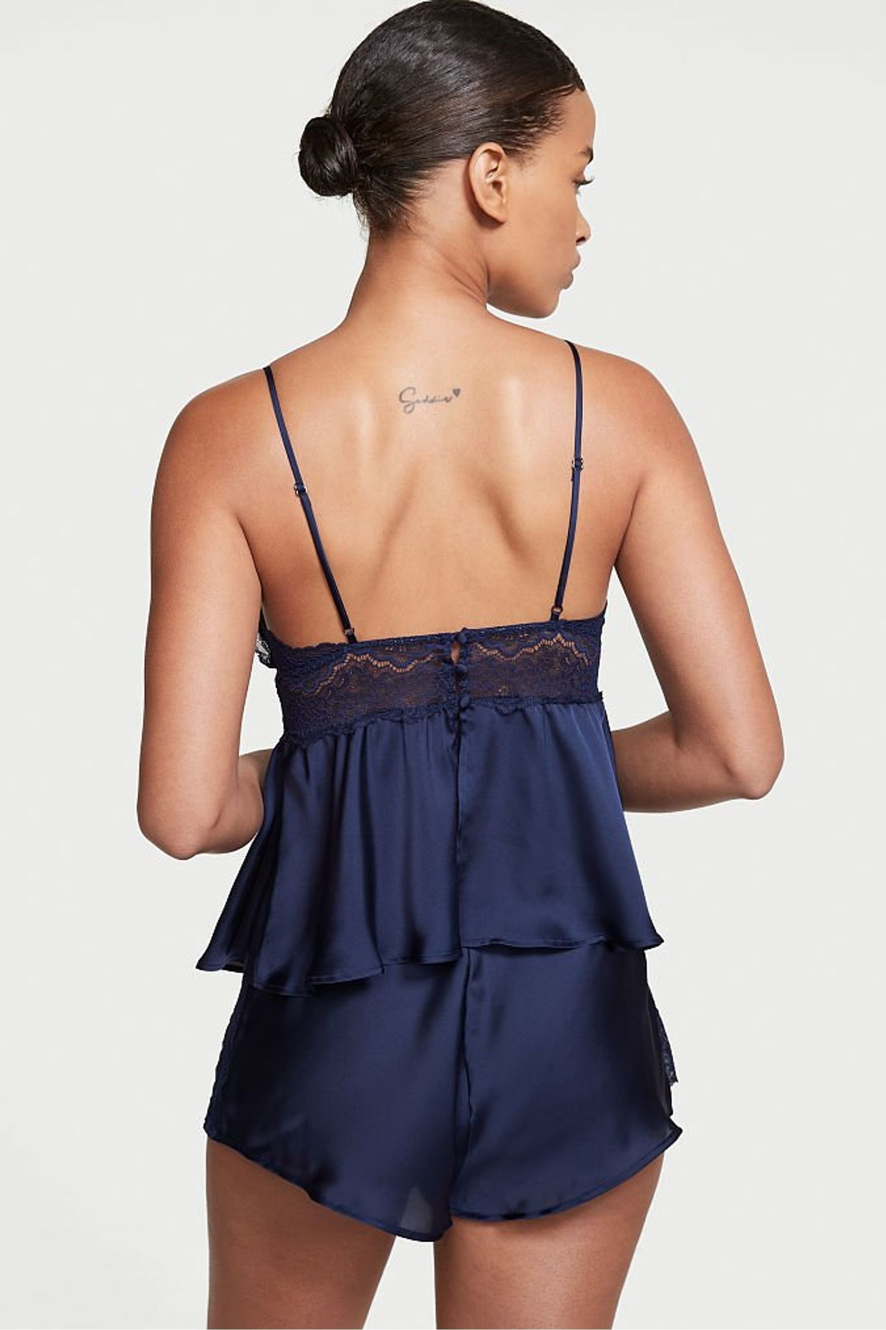 victoria secret stretch lace & satin cami set