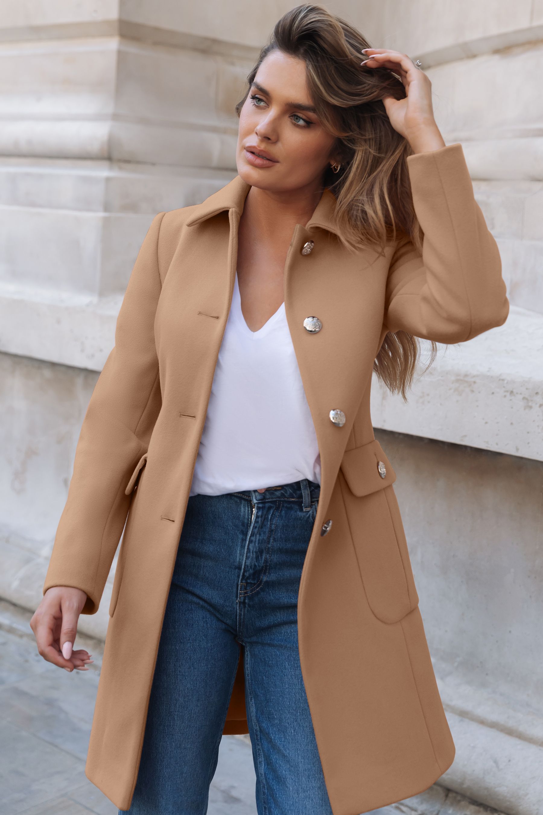 Buy Lipsy Military Button A Line Coat from Next Ireland