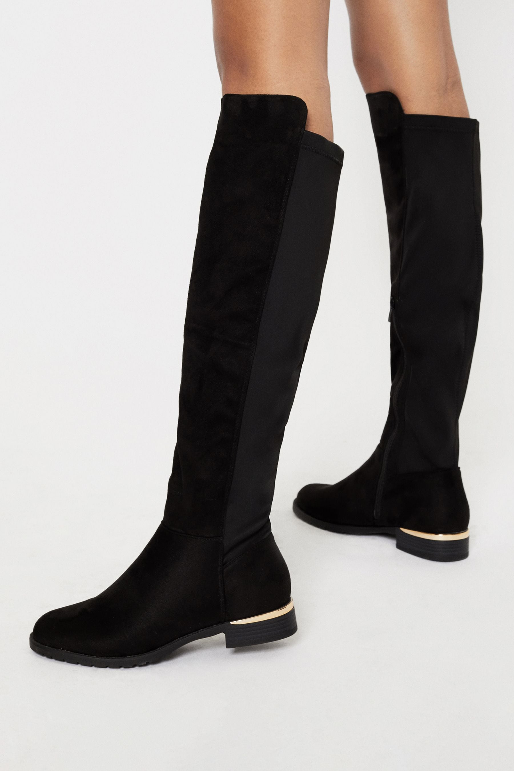 Buy Lipsy Flat Long Knee Faux Suedette Boot from Next Ireland