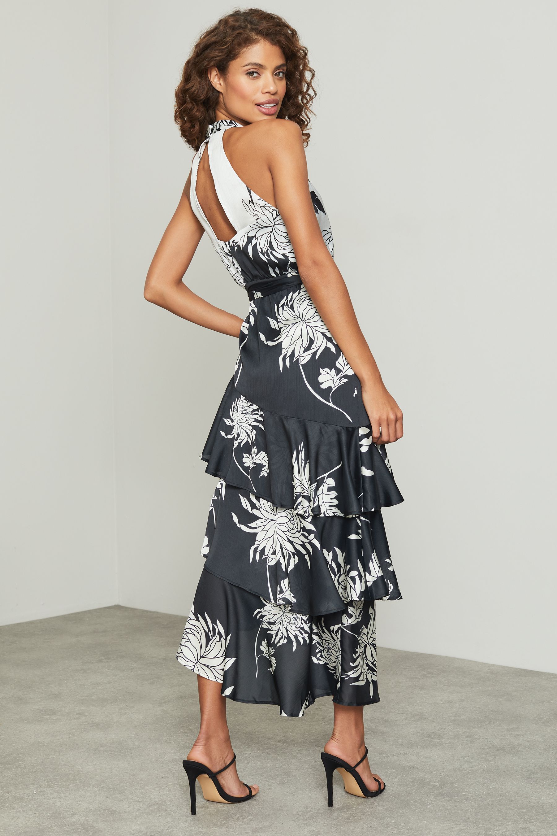 Buy Lipsy Printed Tiered Halter Midi Dress from Next Australia
