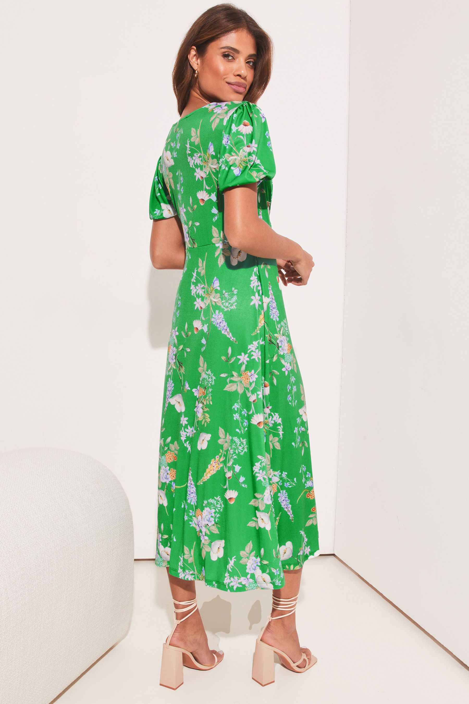 Buy Lipsy Jersey PUff Short Sleeve Underbust Summer Midi Dress from