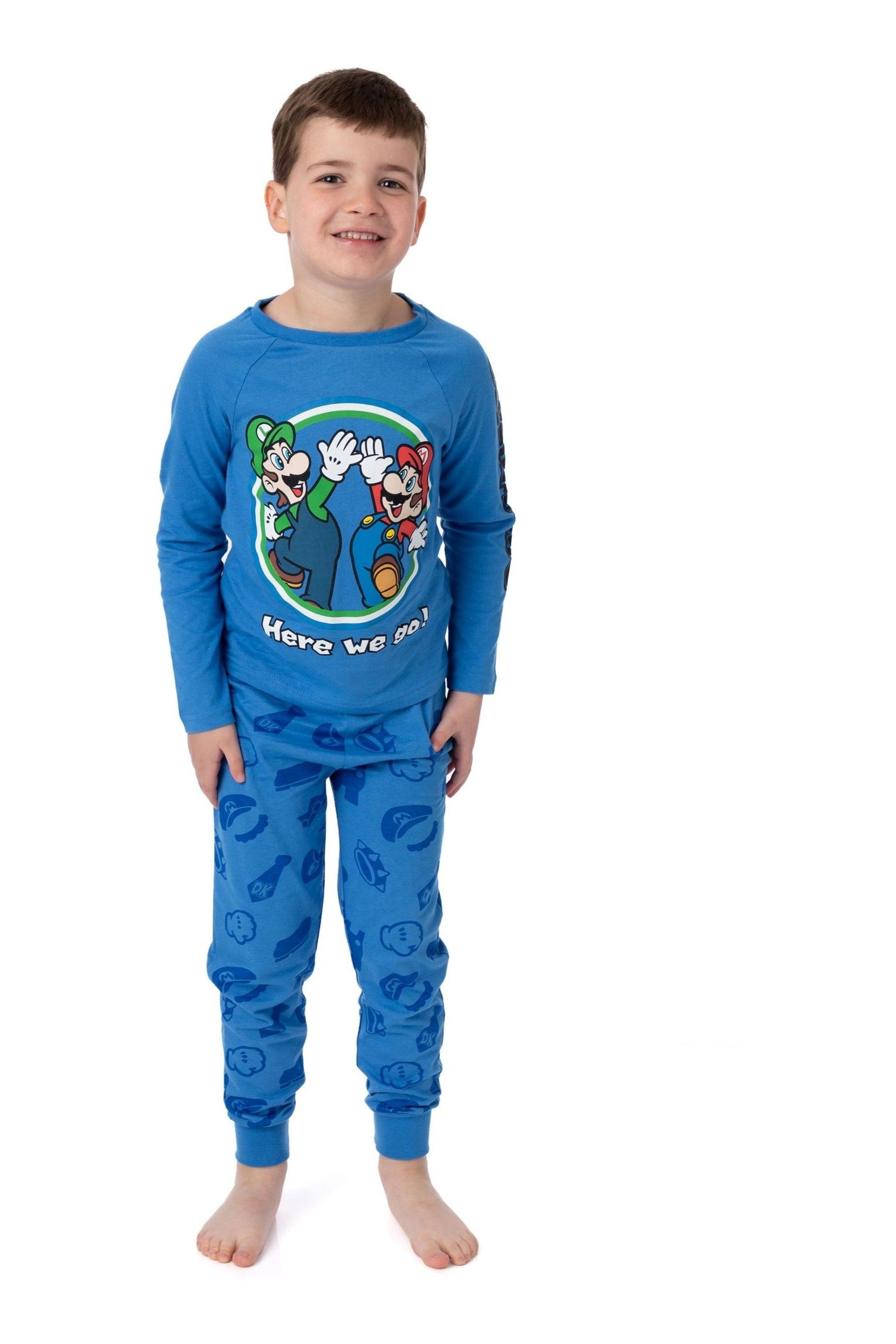 Buy Vanilla Underground Blue Super Mario Long Leg Kids Pyjama Set from ...