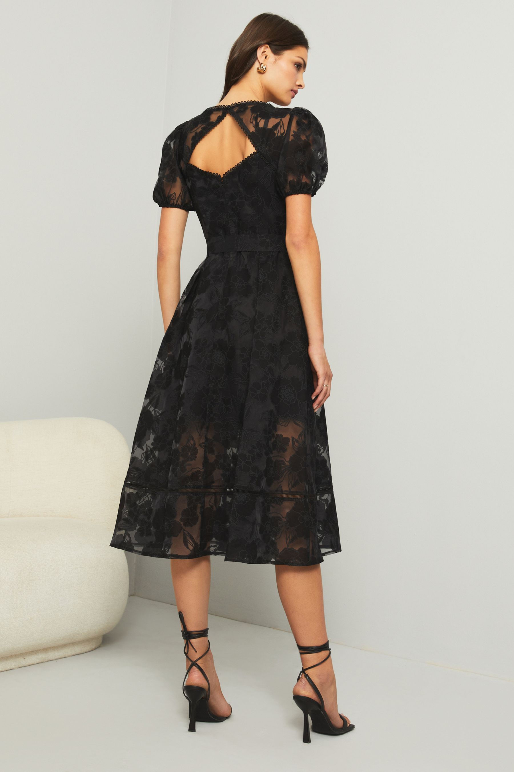 Buy Lipsy Premium Burnout Belted Skater Midi Dress from Next Ireland