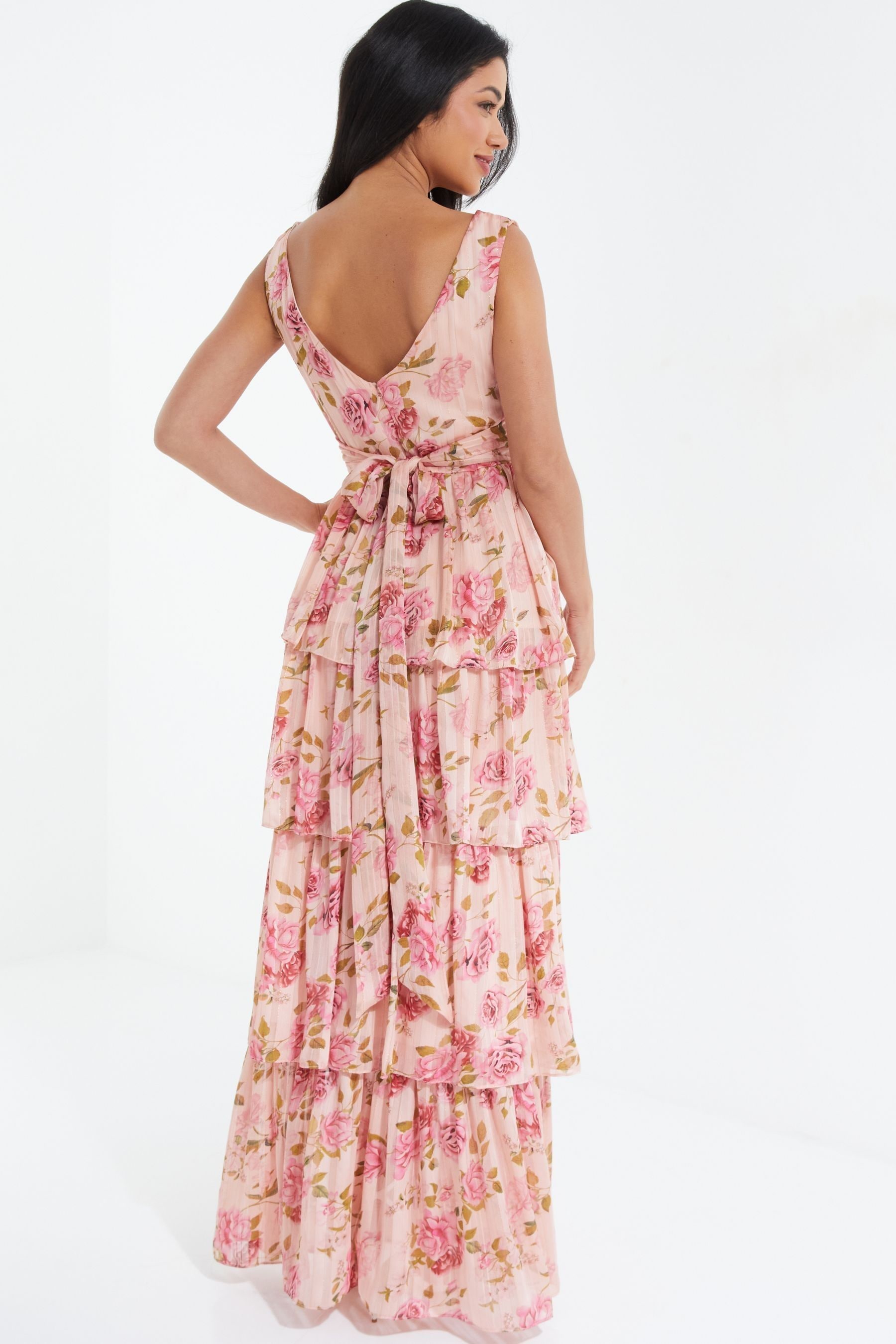 Buy Quiz Chiffon Floral Wrap Tiered Maxi Dress from Next Ireland