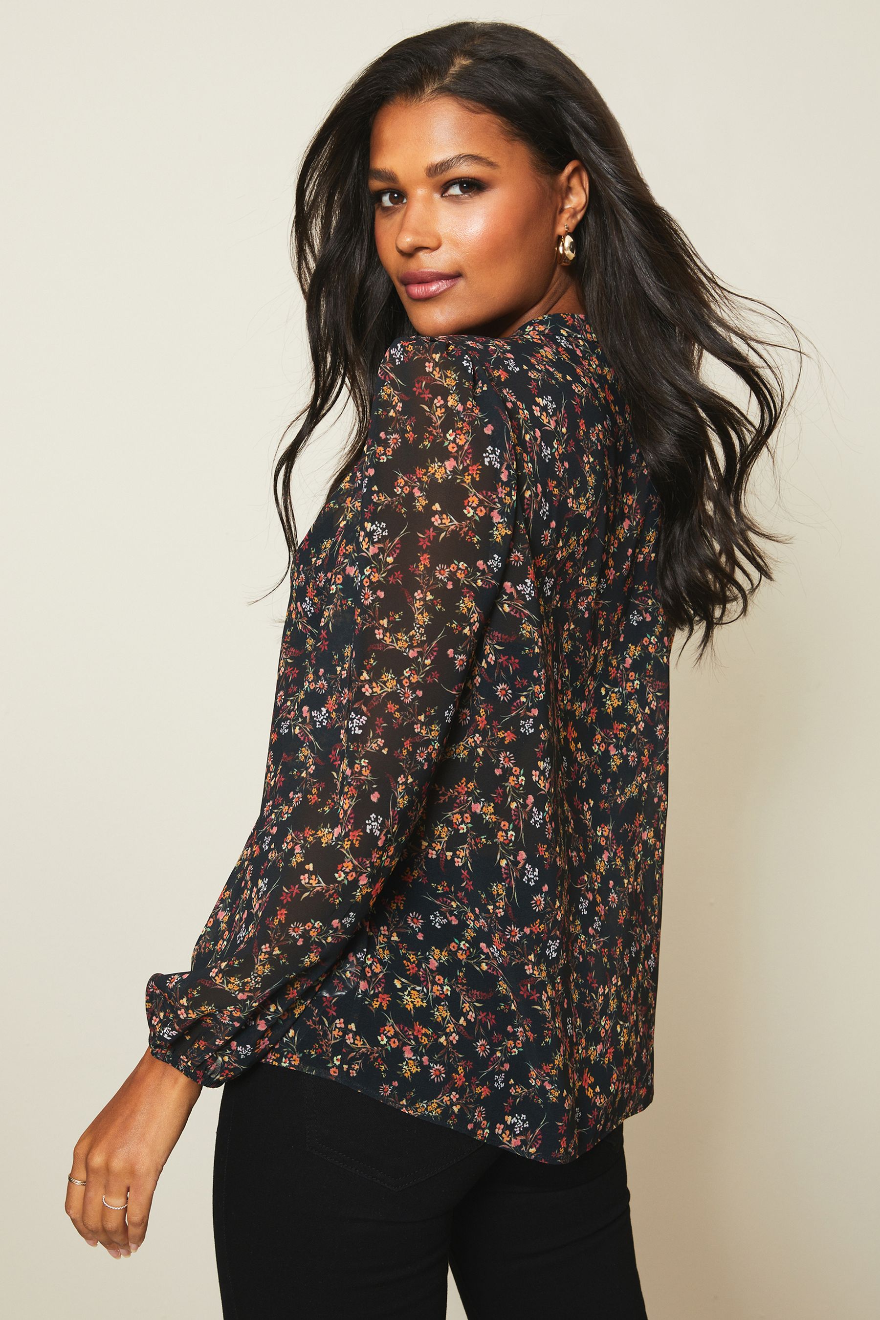 Buy Lipsy Ditsy Floral Regular Grandad Collar Shirt from the Next UK