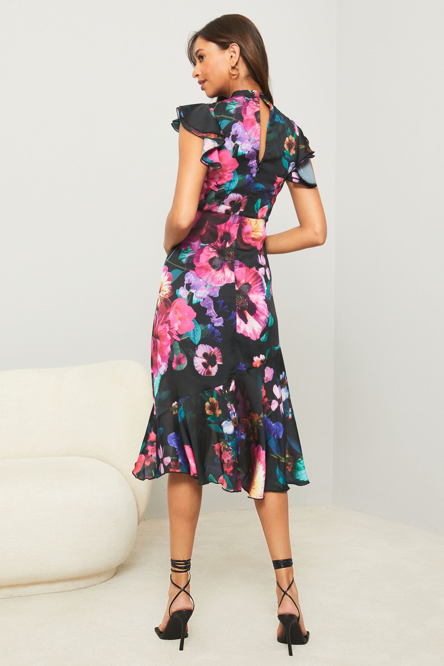 Buy Lipsy Printed Keyhole Fit and Flare Midi Dress from Next Australia