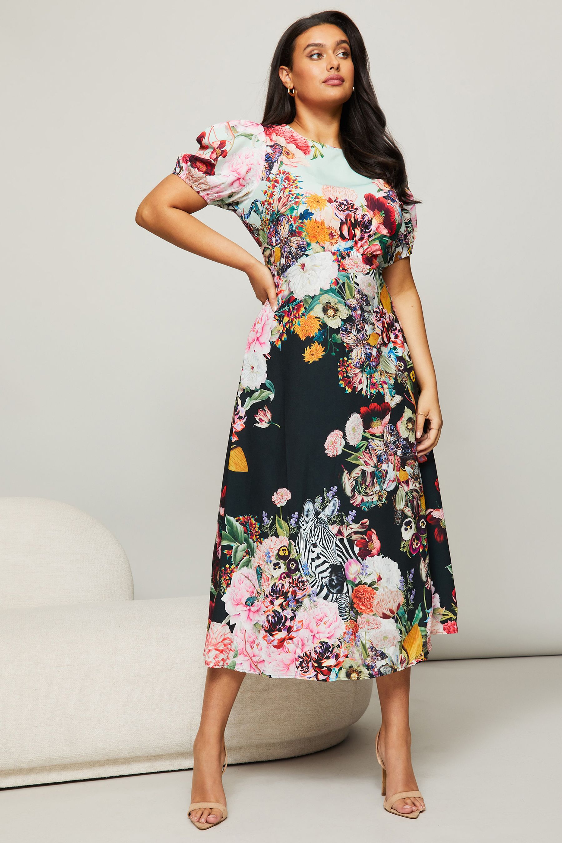 Buy Mary Katrantzou x Lipsy Short Sleeve Under Bust Midi Dress from