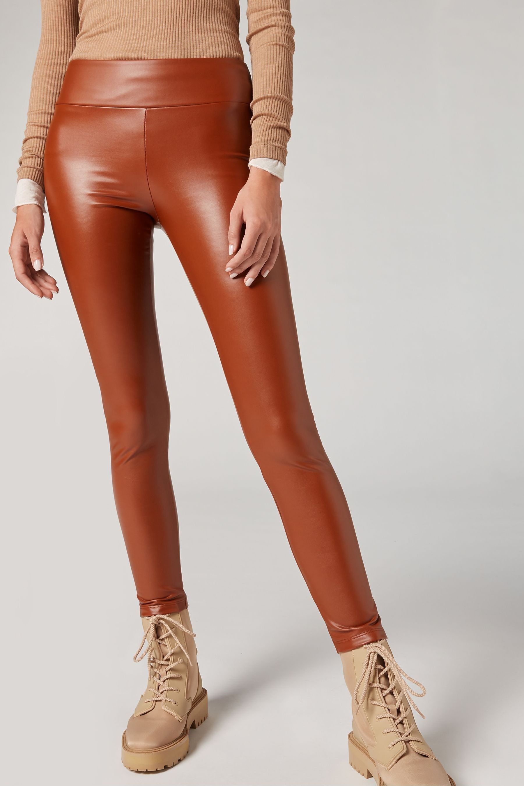 Thermal Faux Leather Leggings 
