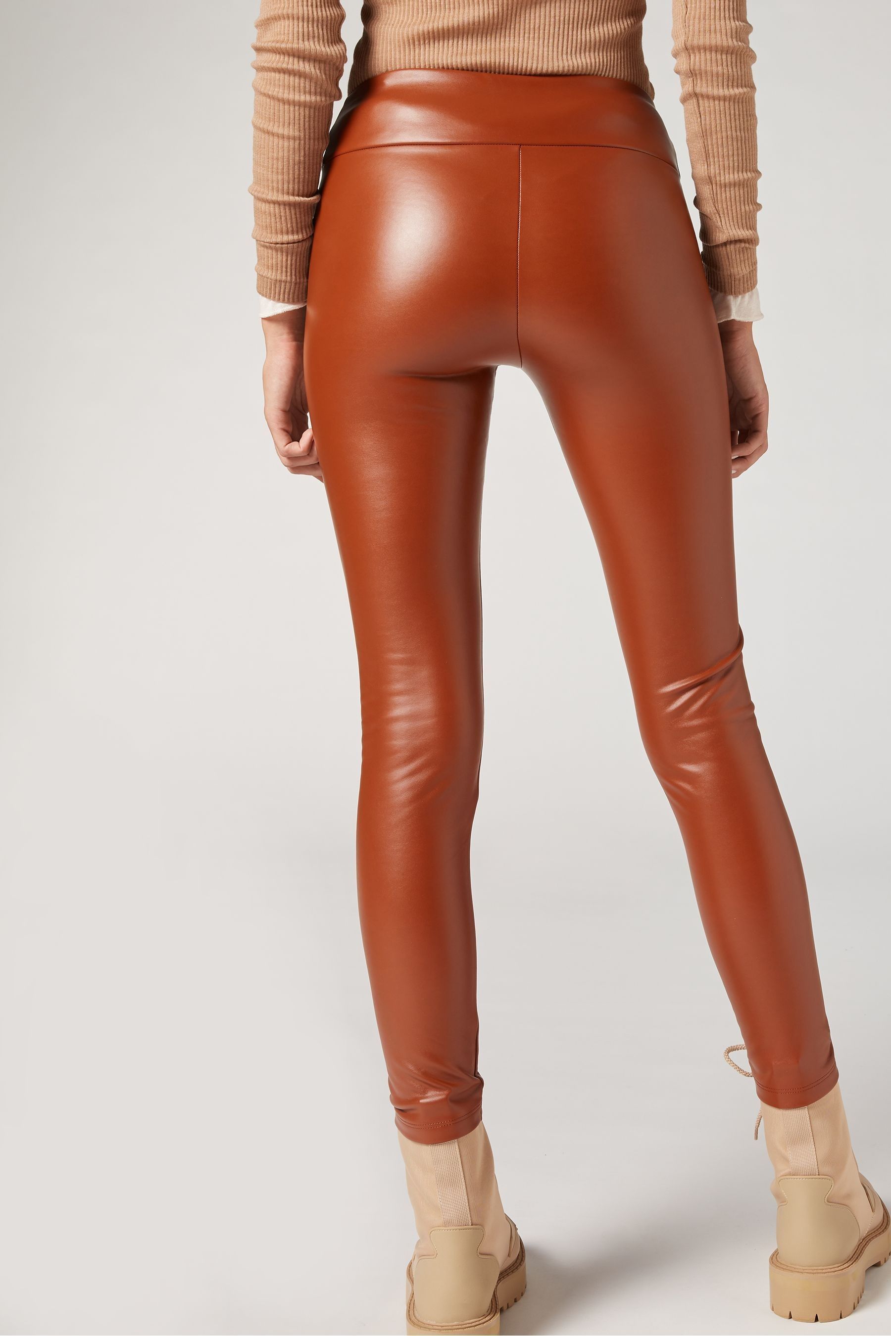 Girls' Leather Effect Leggings - Calzedonia