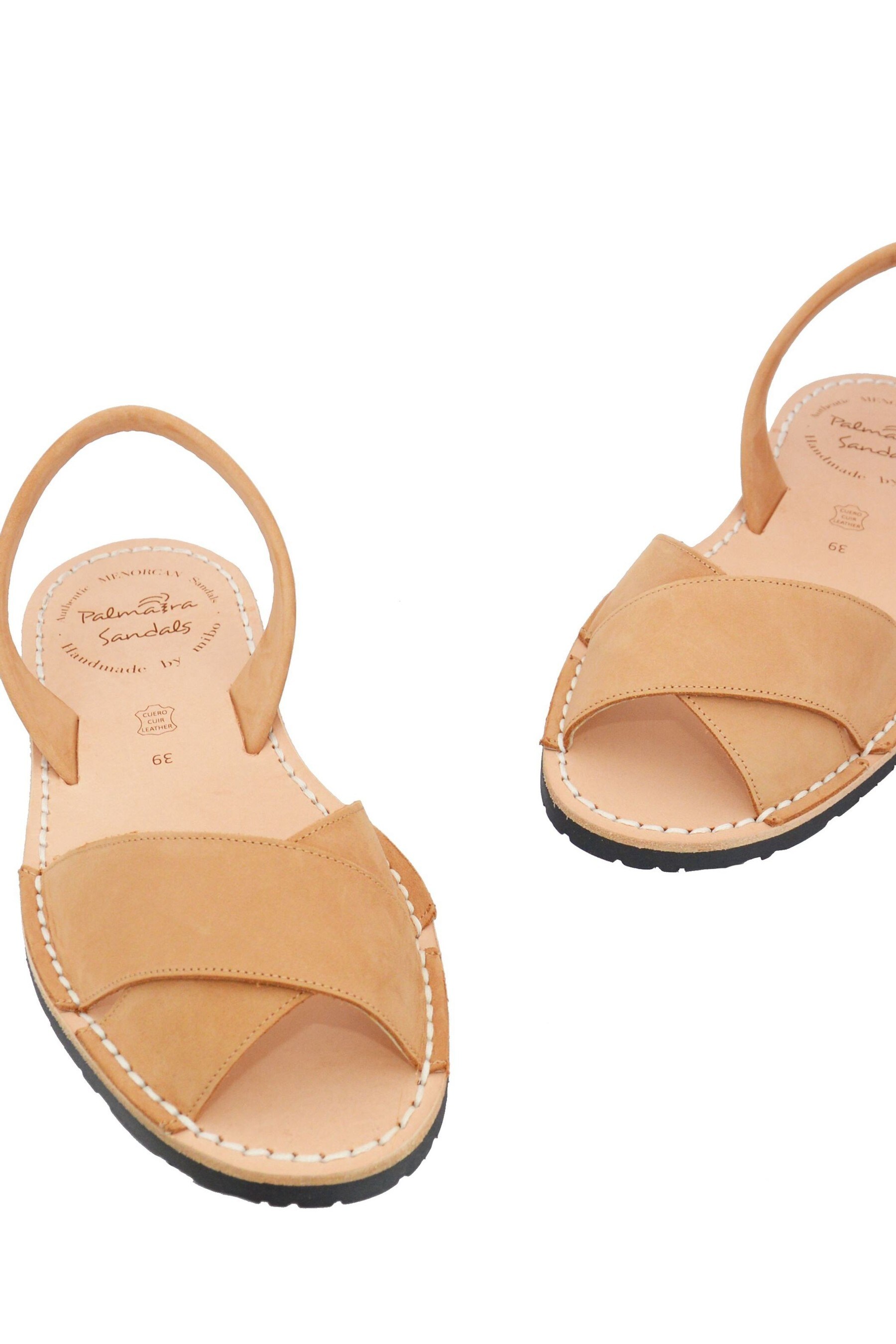 tan crossover flat sandals