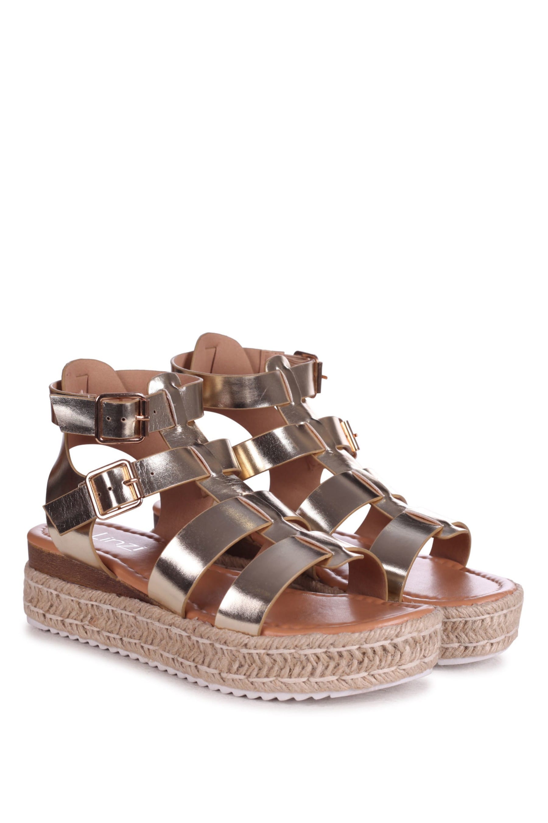 linzi nubuck gladiator espadrille platform wedge